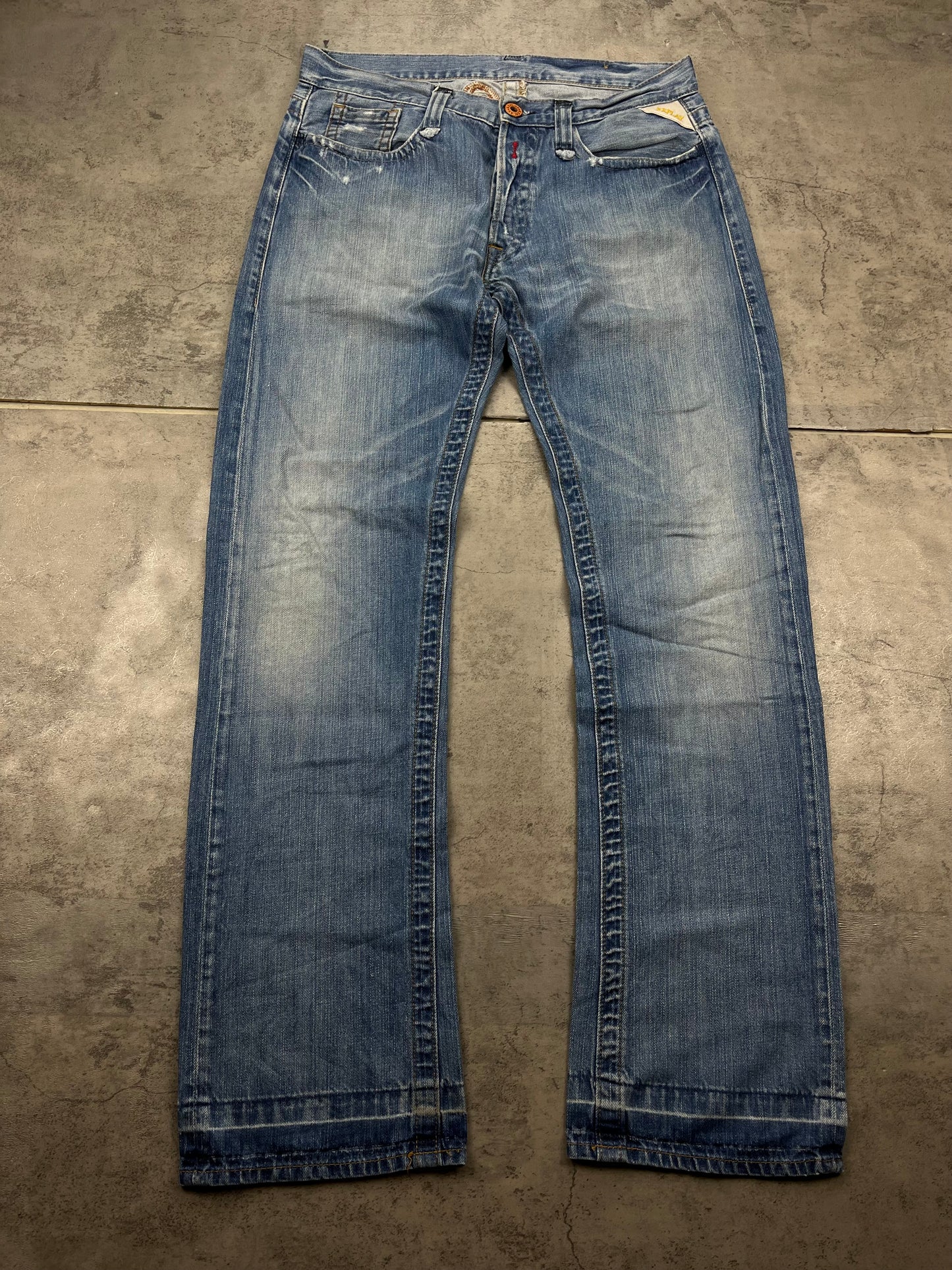 Vintage Replay Embroidered Y2k Baggy Jeans Straight