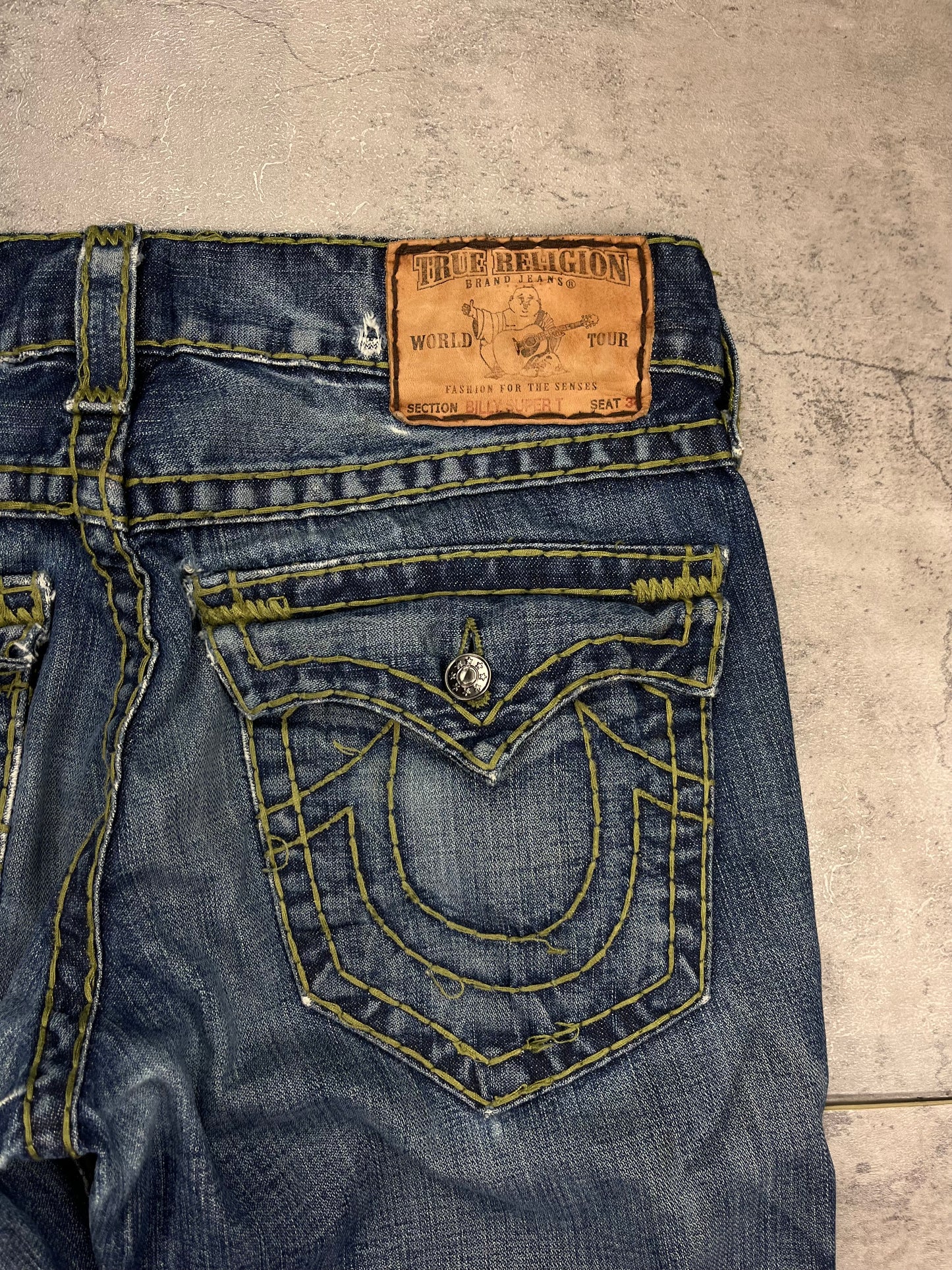 Y2K Vintage True Religion Men’s Baggy Denim Jeans 2000s Street Style