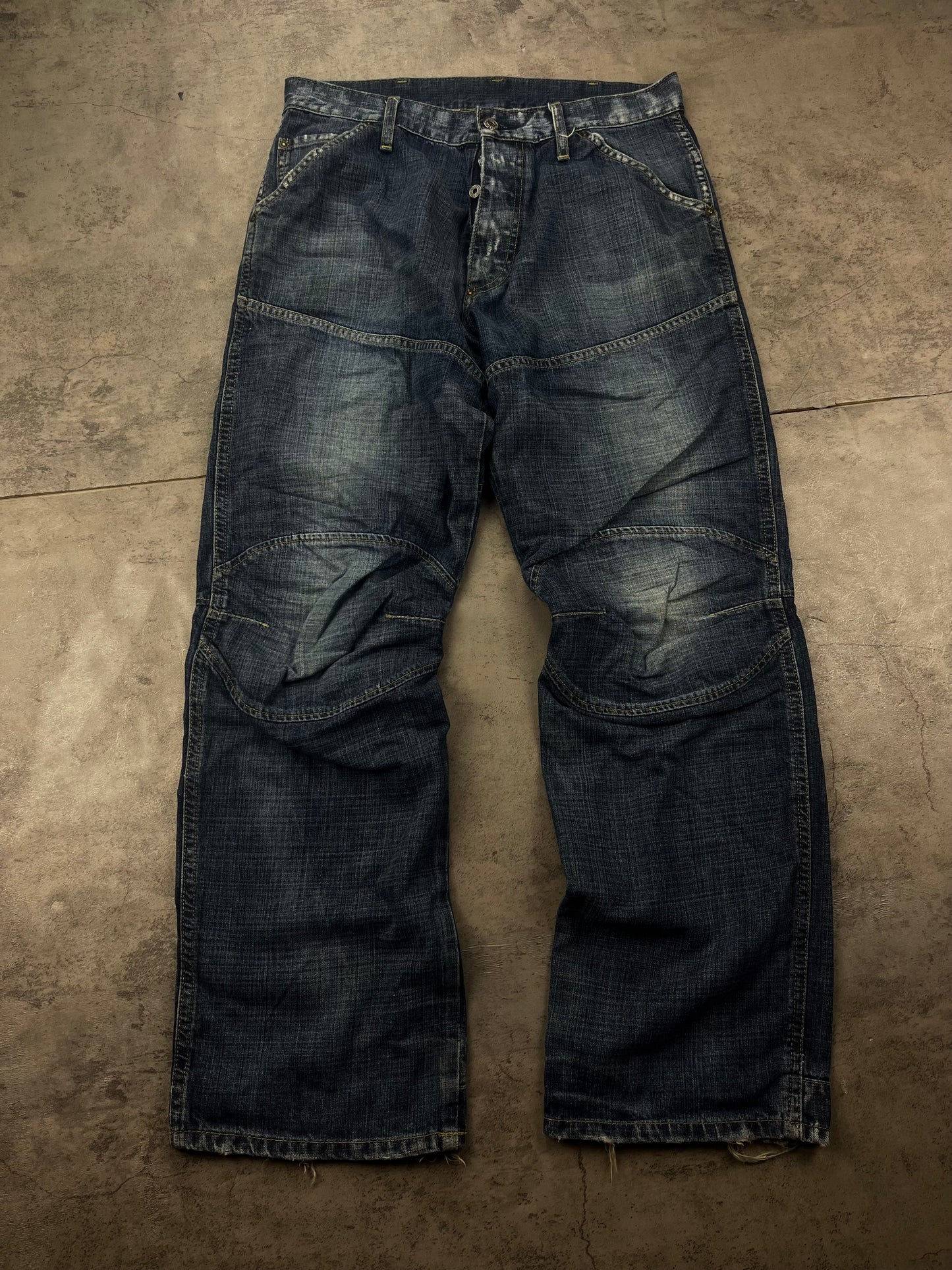Vintage G-Star RAW Y2k Backprint Pasha Style Embroidered Baggy Jeans