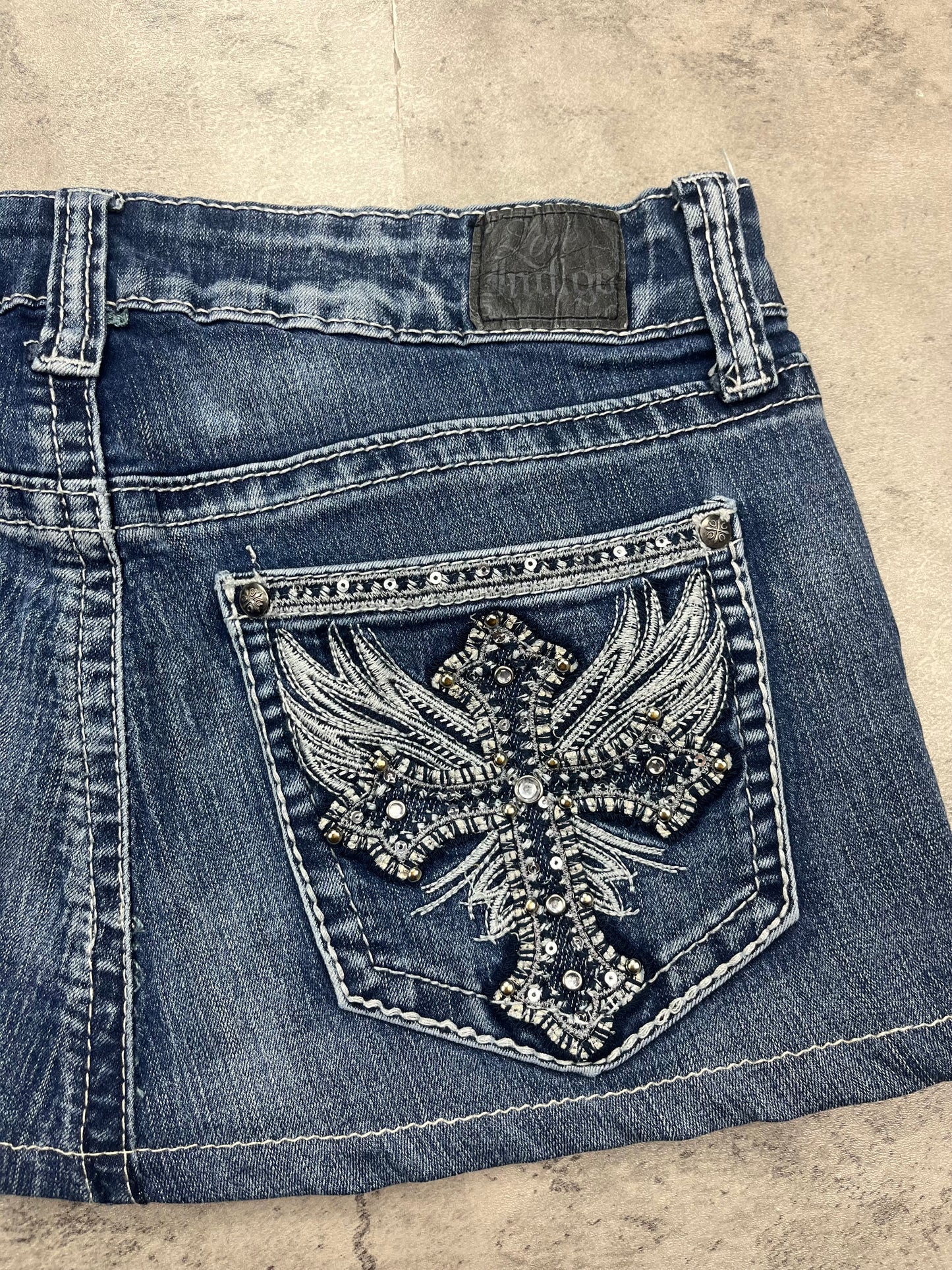 Mini Love indigo Y2k Vintage Jeans Rock