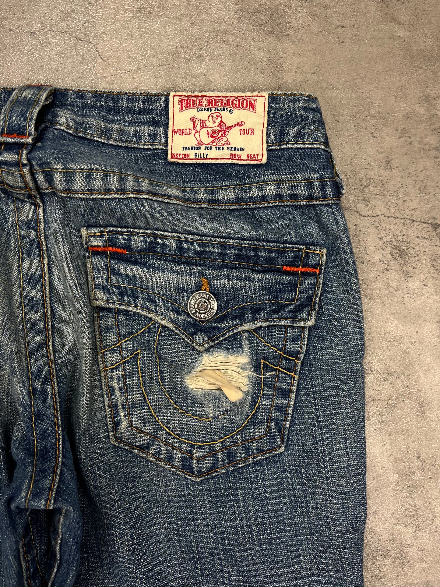 True Religion Y2K Retro Low Waist Bootcut Flared Denim Rare Disstresed