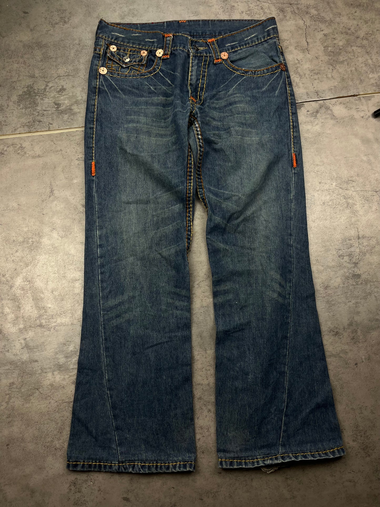 Vintage Y2k True Religion Baggy Bootcut Flared Pasha Style Jeans