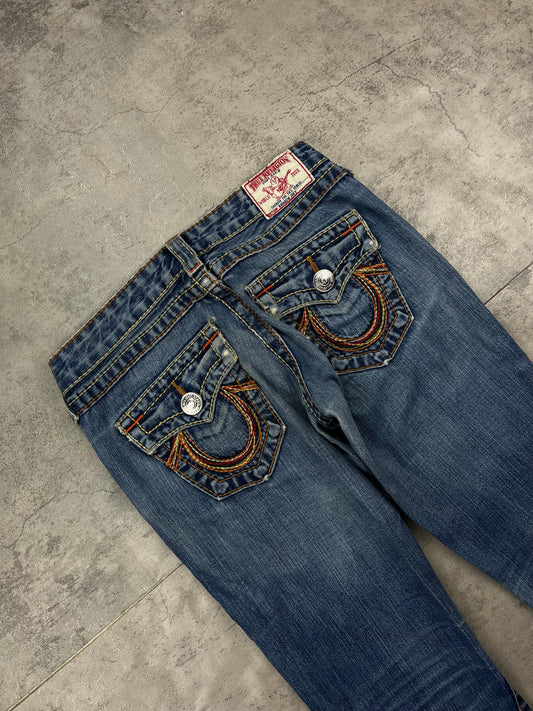 True Religion Y2K Flared Jeans Bootcut Low Rise Vintage Denim