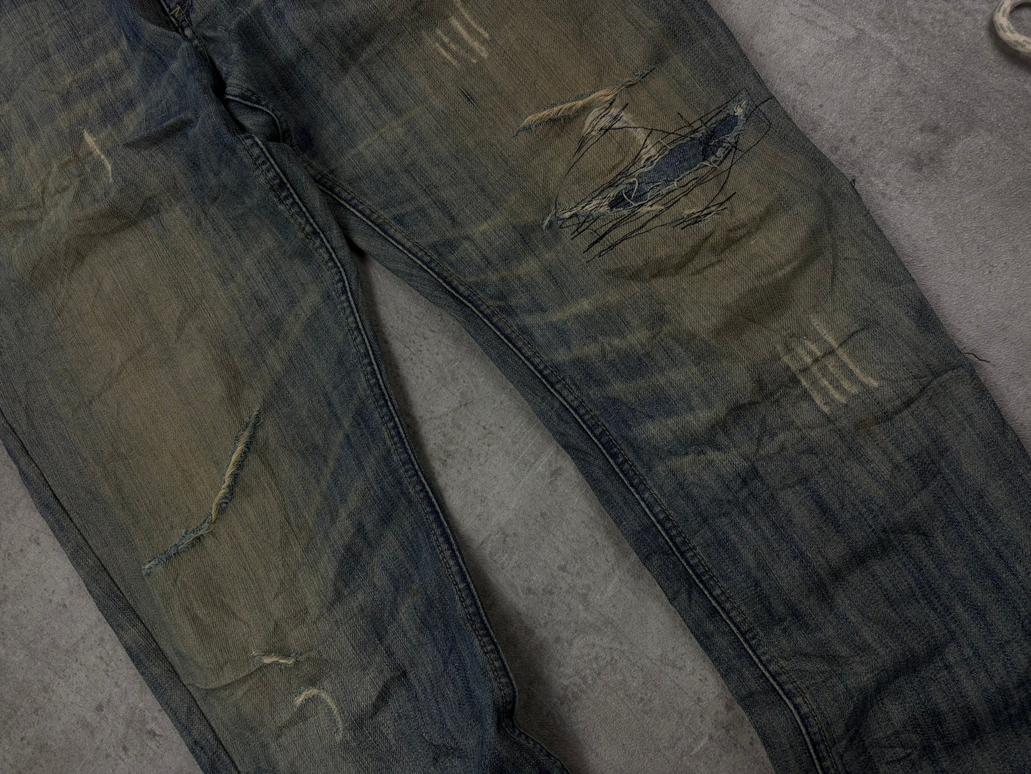 Armani Y2k Pasha Style Heavy Denim Baggy Jeans