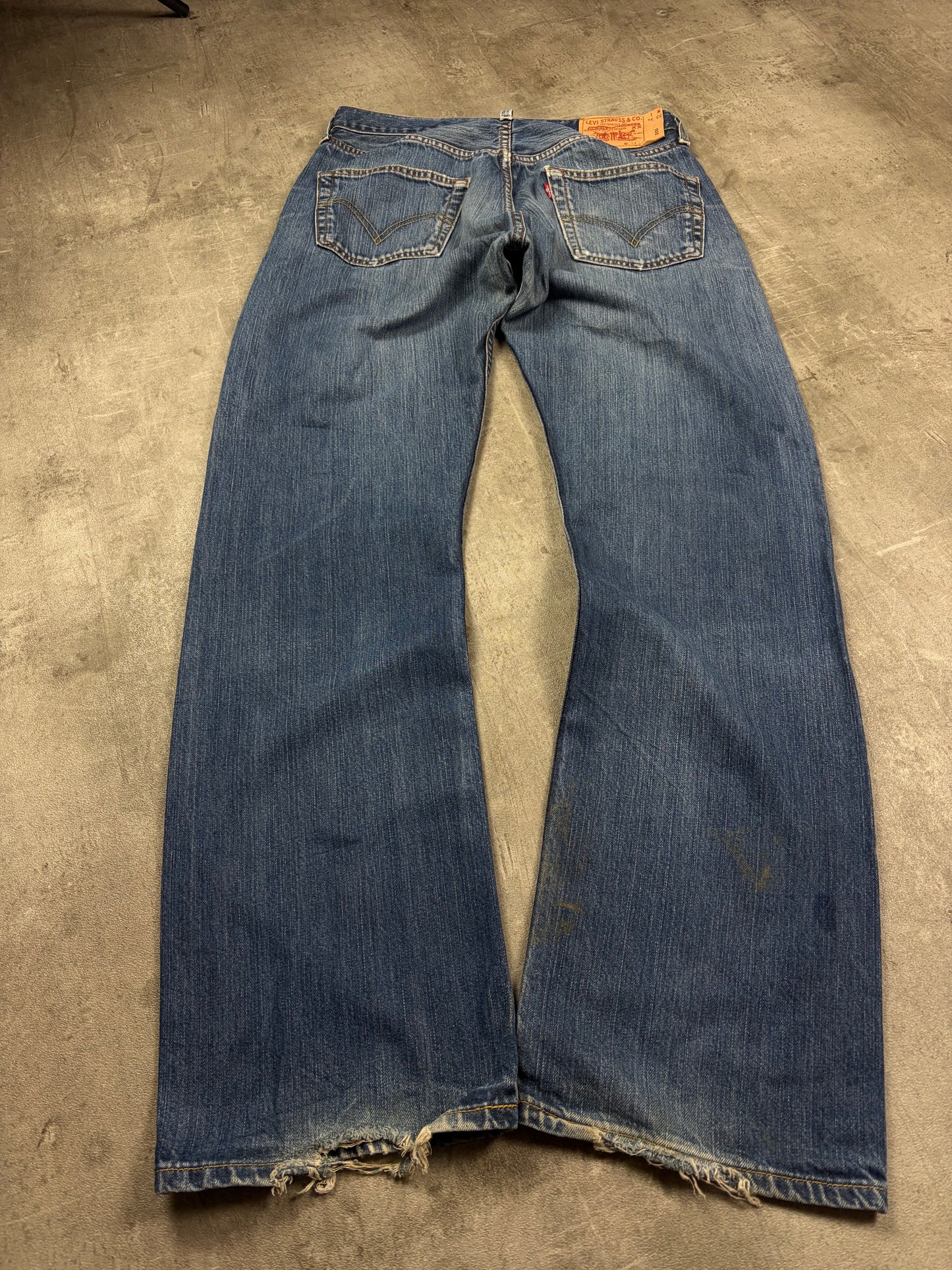 Levis 501 Herren Jeans Straight Bootcut Vintage Blau