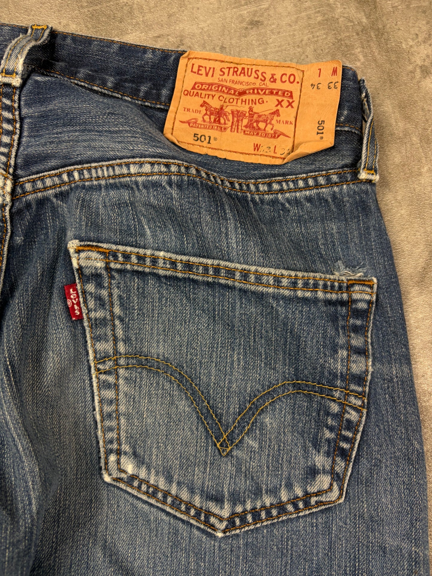 Levis 501 Herren Jeans Straight Bootcut Vintage Blau