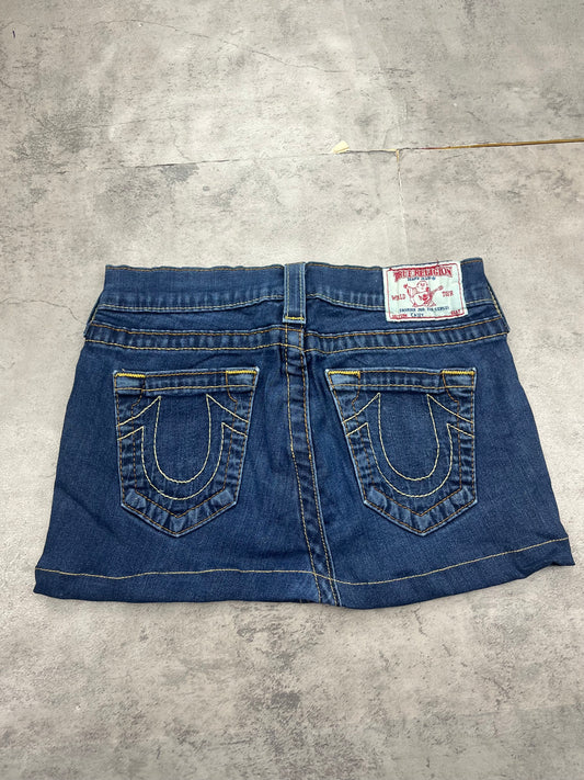 Mini True Religion Y2k Vintage Jeans Rock Skirt
