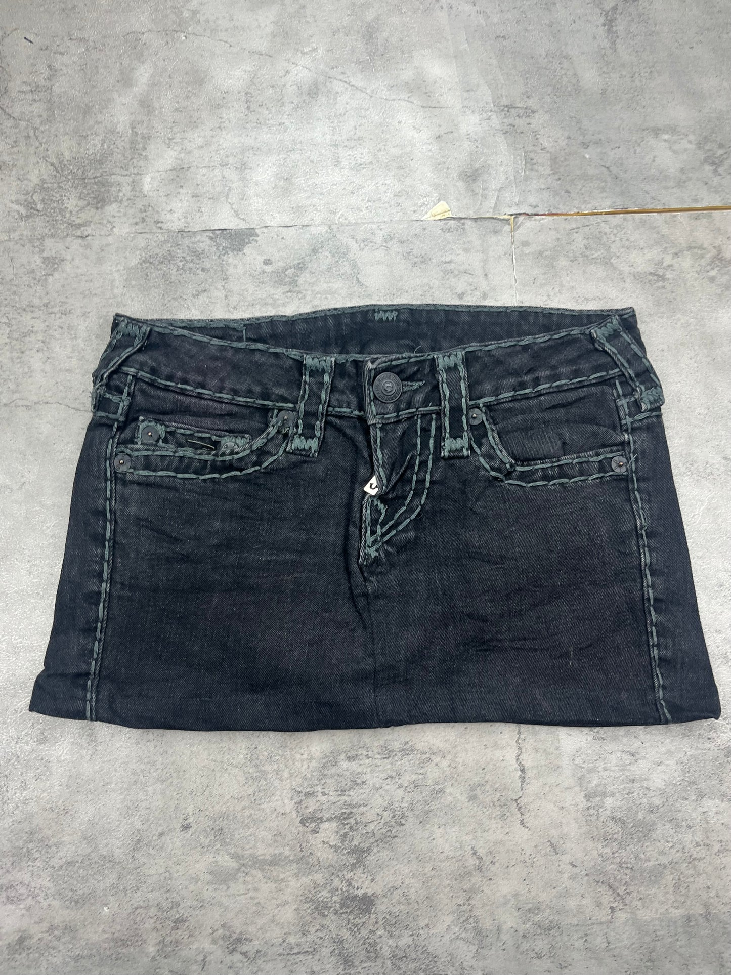 Vintage Mini True Religion Y2k Jeans Rock Skirt