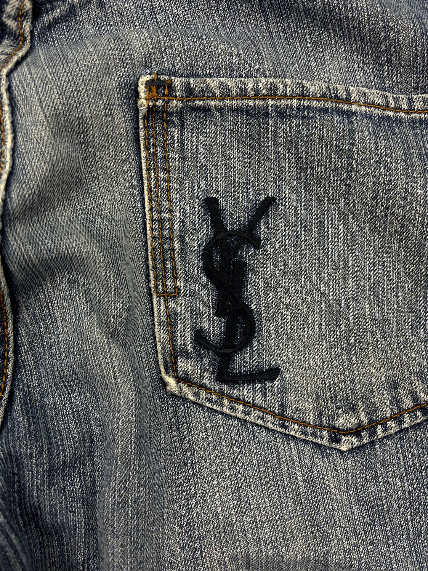 Vintage Ysl Dolce Gabbana Style Baggy Jeans Straight Rare Embroidered