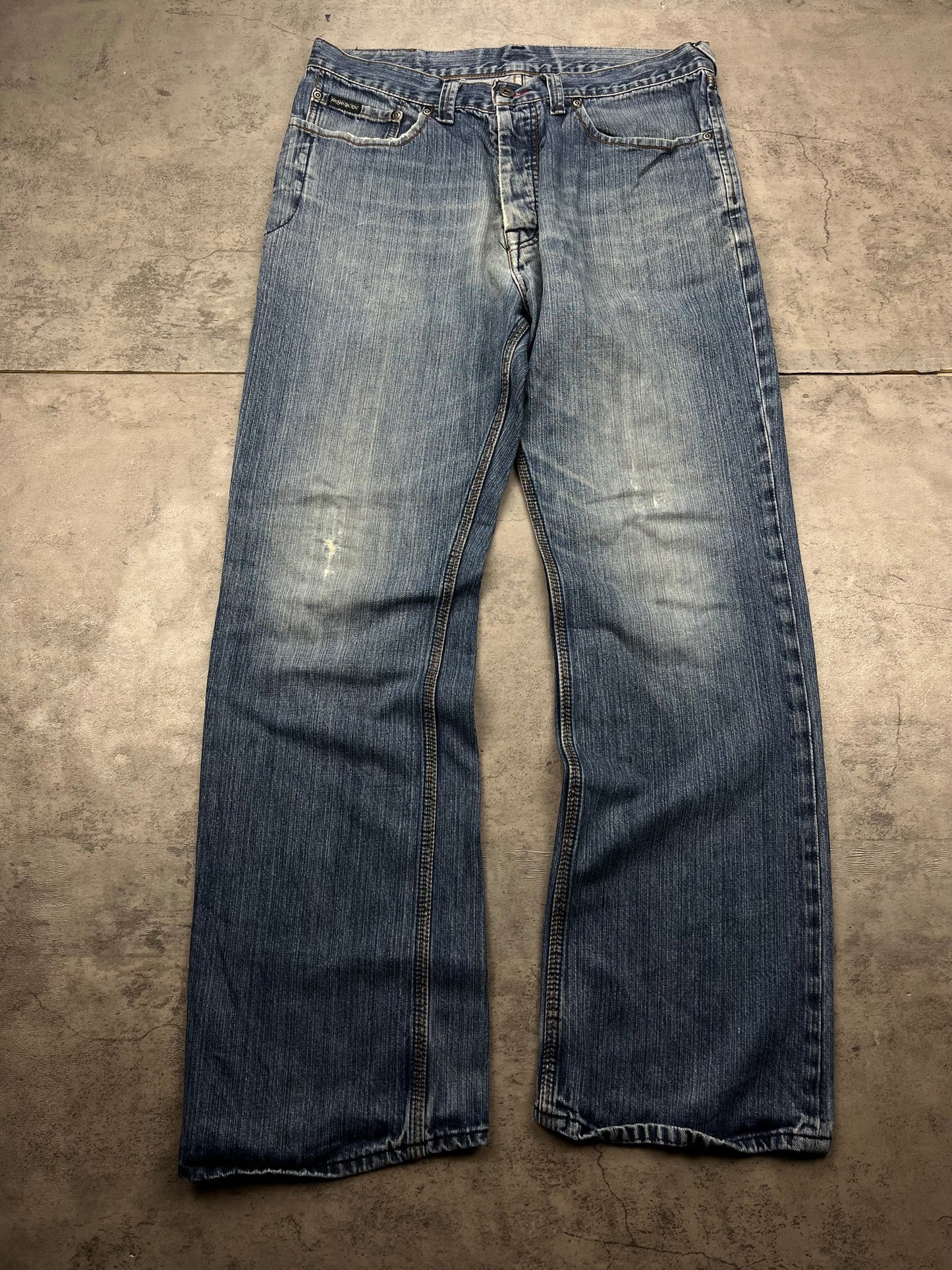 Vintage Ysl Dolce Gabbana Style Baggy Jeans Straight Rare Embroidered