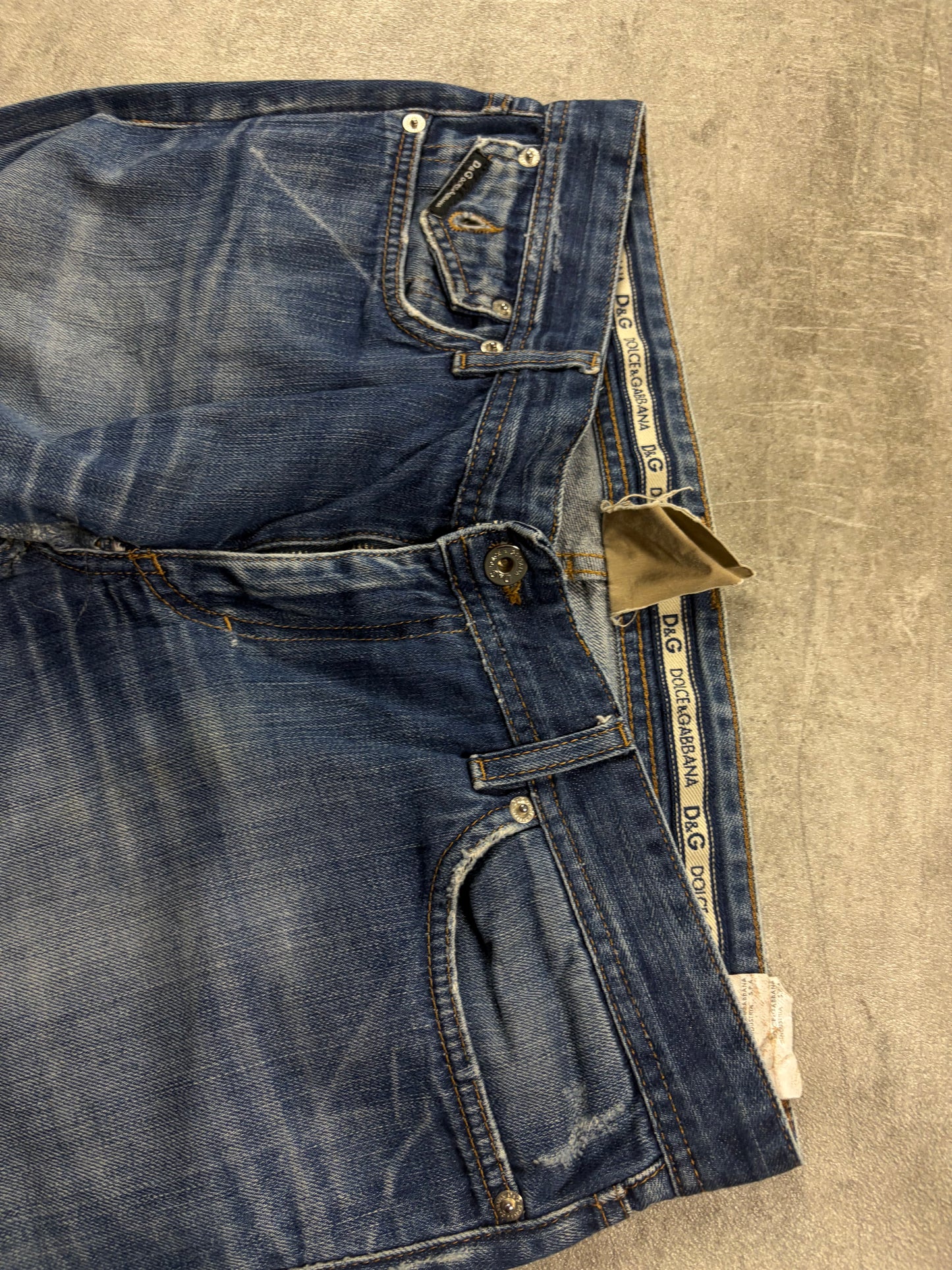Dolce & Gabbana Y2k Straight Washed Jeans Pasha Style