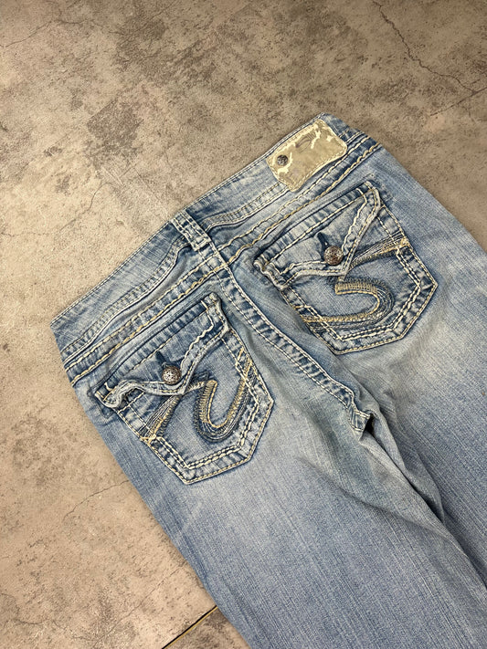 Vintage Y2k Silver Bootcut Lowwaist Jeans