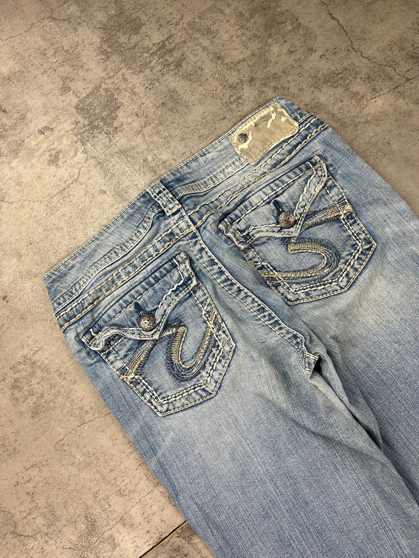 Vintage Y2k Silver Bootcut Lowwaist Jeans