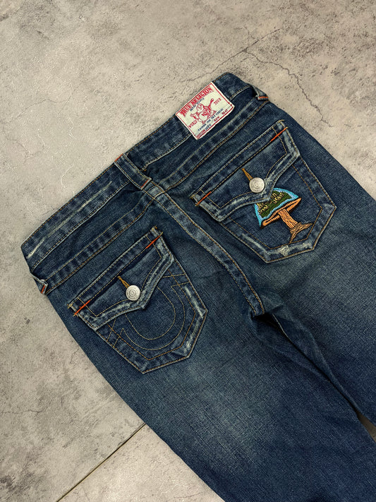 Embroidered True Religion Lowwaist Bootcut Y2k Flared Jeans