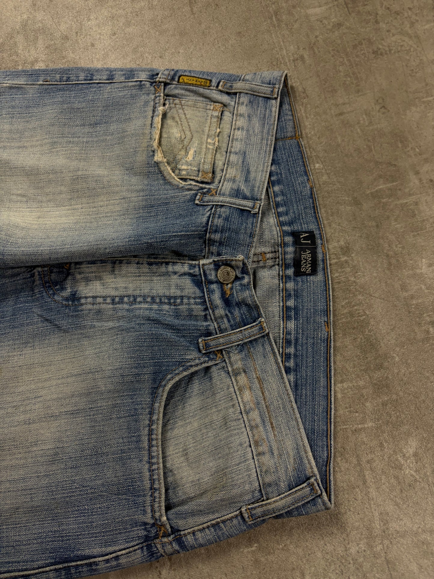 Vintage Armani Washed Y2k Straight Fit Armani Baggy Jeans