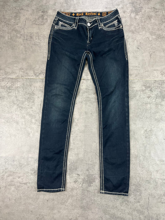 Vintage Y2k Rock Revival Skinny W29