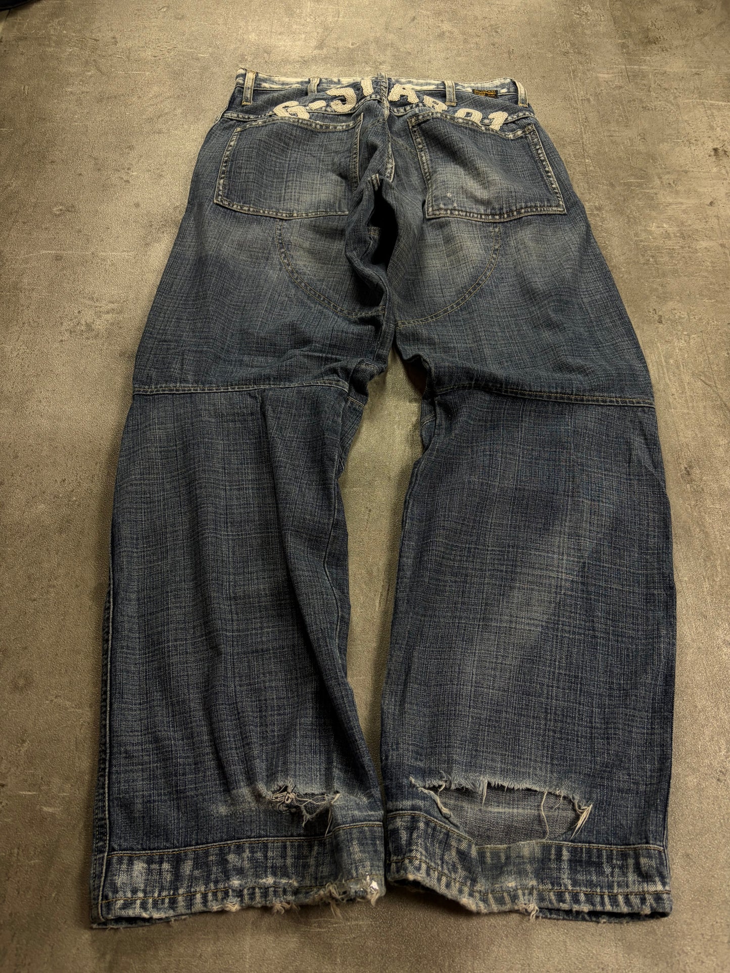 g-star jeans y2k backprint streetwear