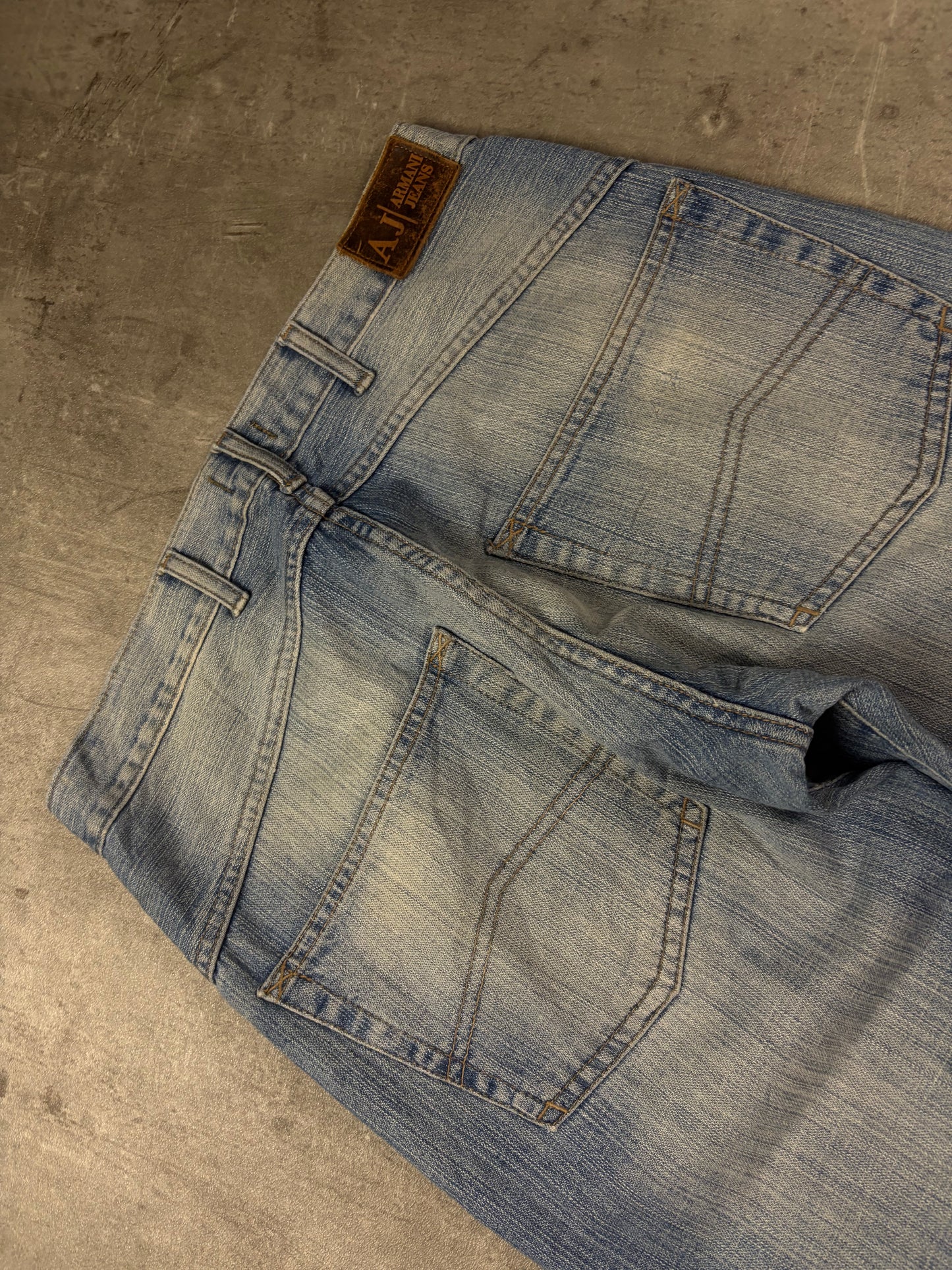 Vintage Armani Washed Y2k Straight Fit Armani Baggy Jeans