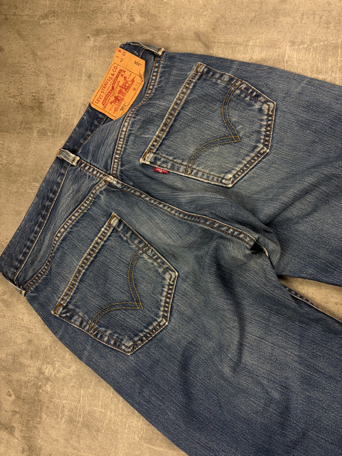 Levis 501 Herren Jeans Straight Bootcut Vintage Blau
