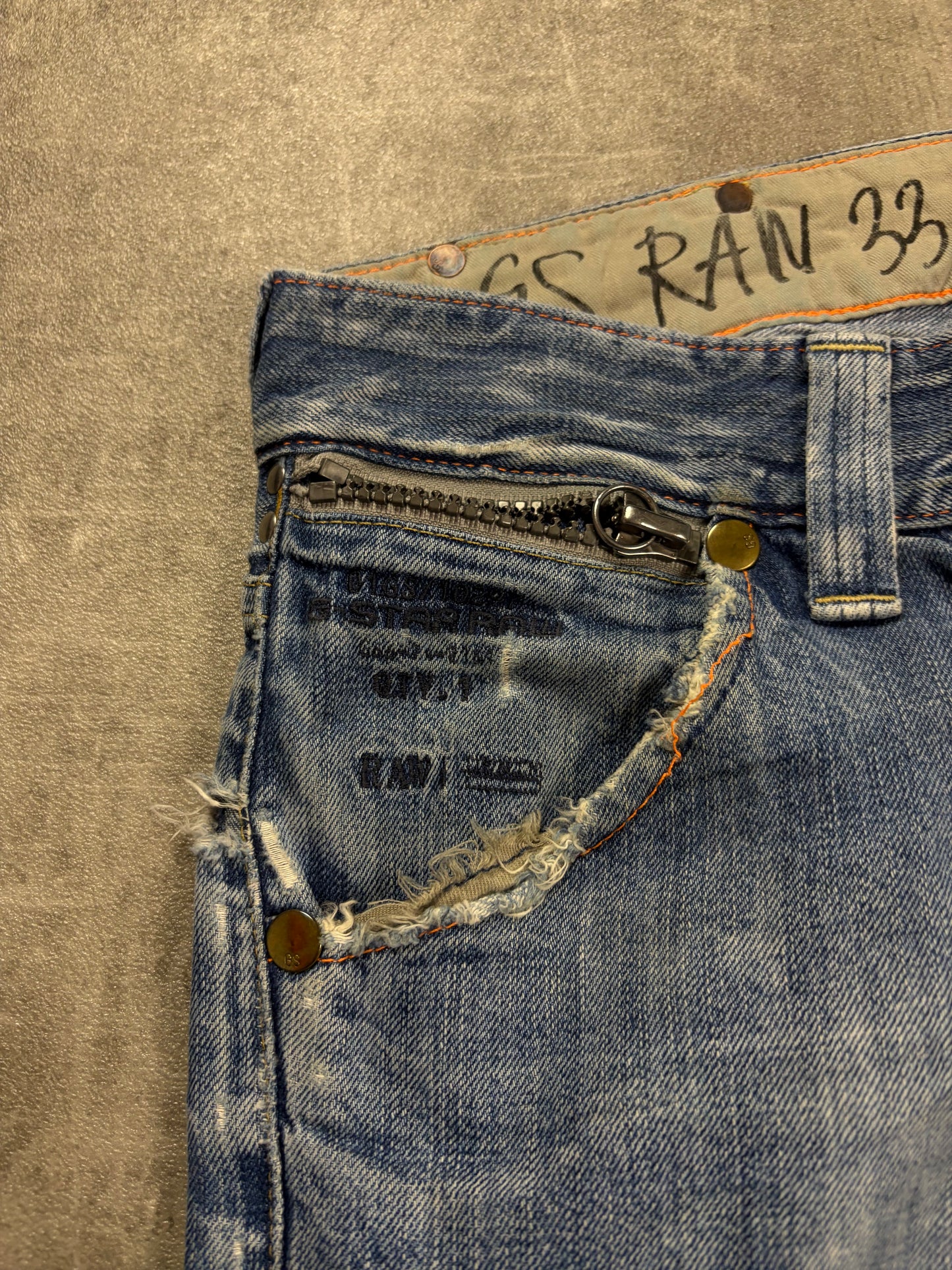 g-star jeans y2k backprint streetwear