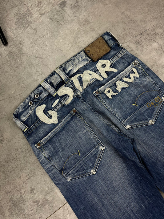 Rare G-Star RAW Y2k Embroidered Pasha Style Baggy Jeans