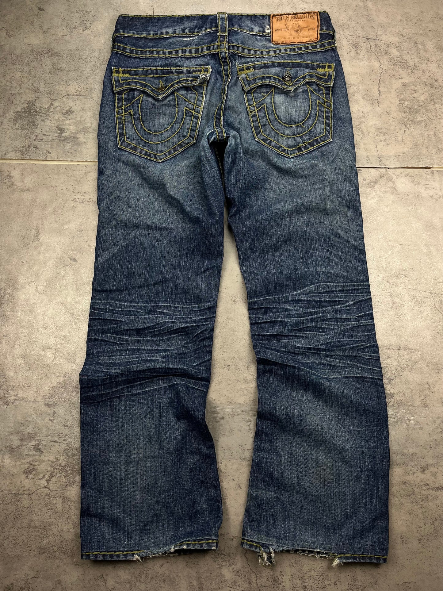 Y2K Vintage True Religion Men’s Baggy Denim Jeans 2000s Street Style
