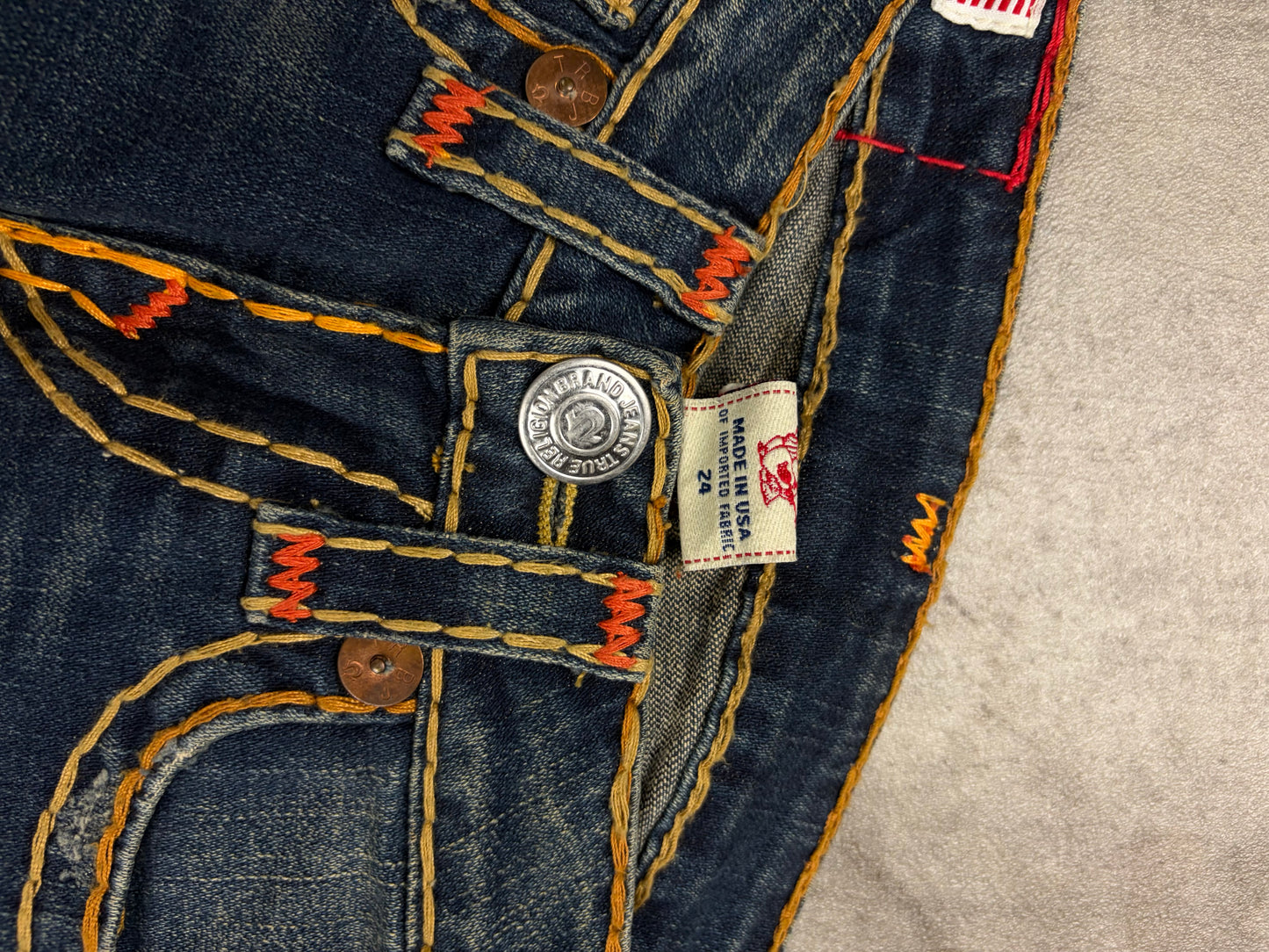 True Religion Jeans Vintage Dicke Nähte Low Waist
