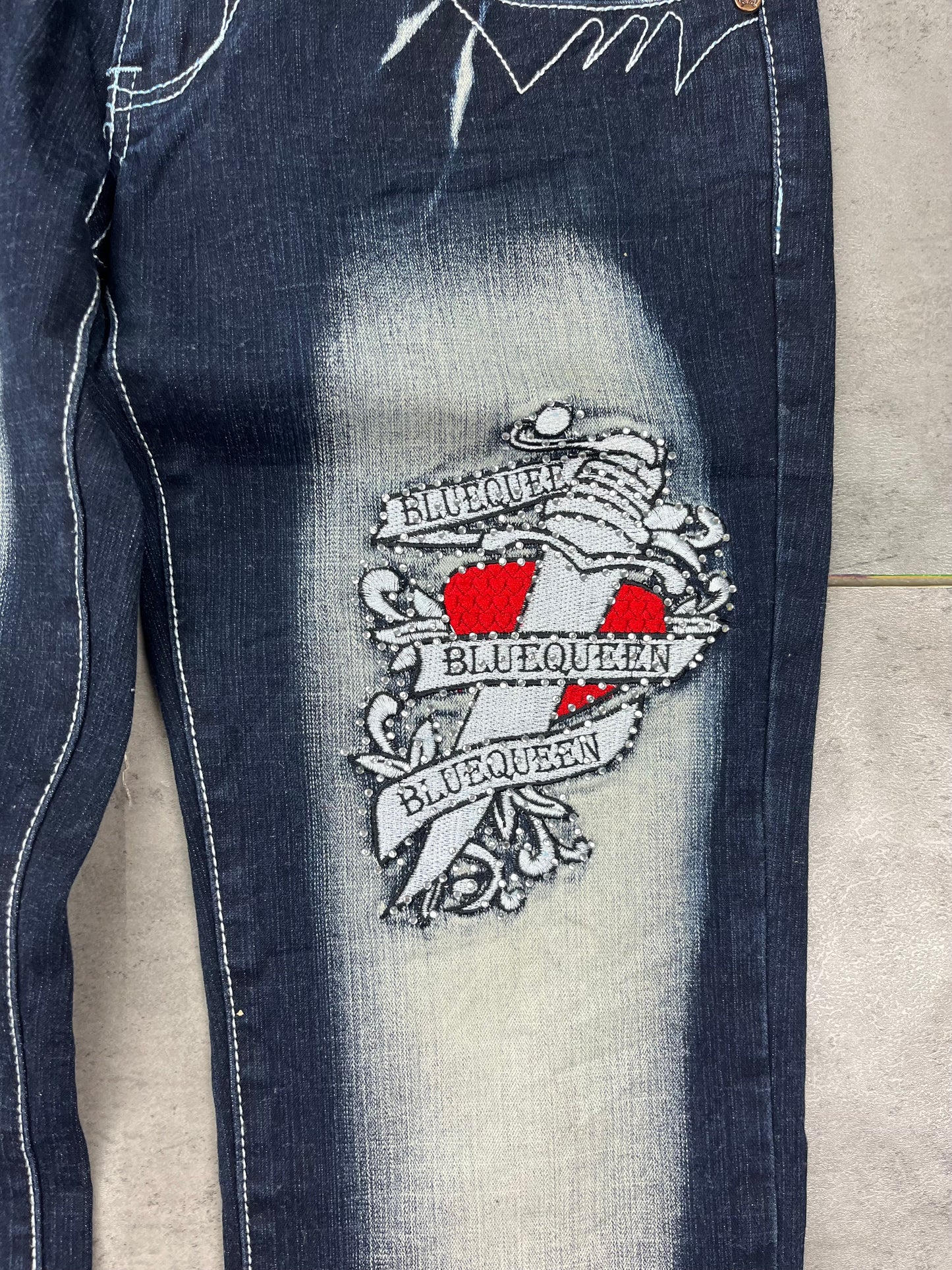 Vintage Y2k Blue Queen Lowwaist Bootcut Jeans