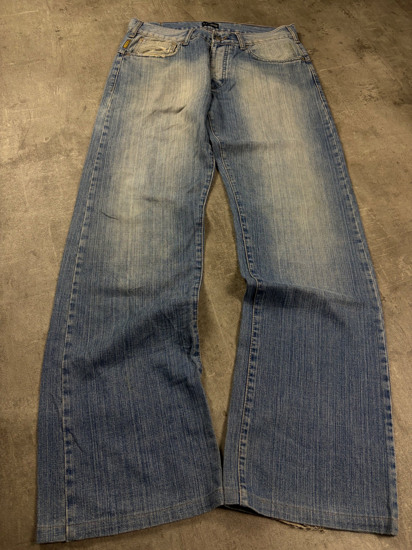 Vintage Armani Washed Y2k Straight Fit Armani Baggy Jeans