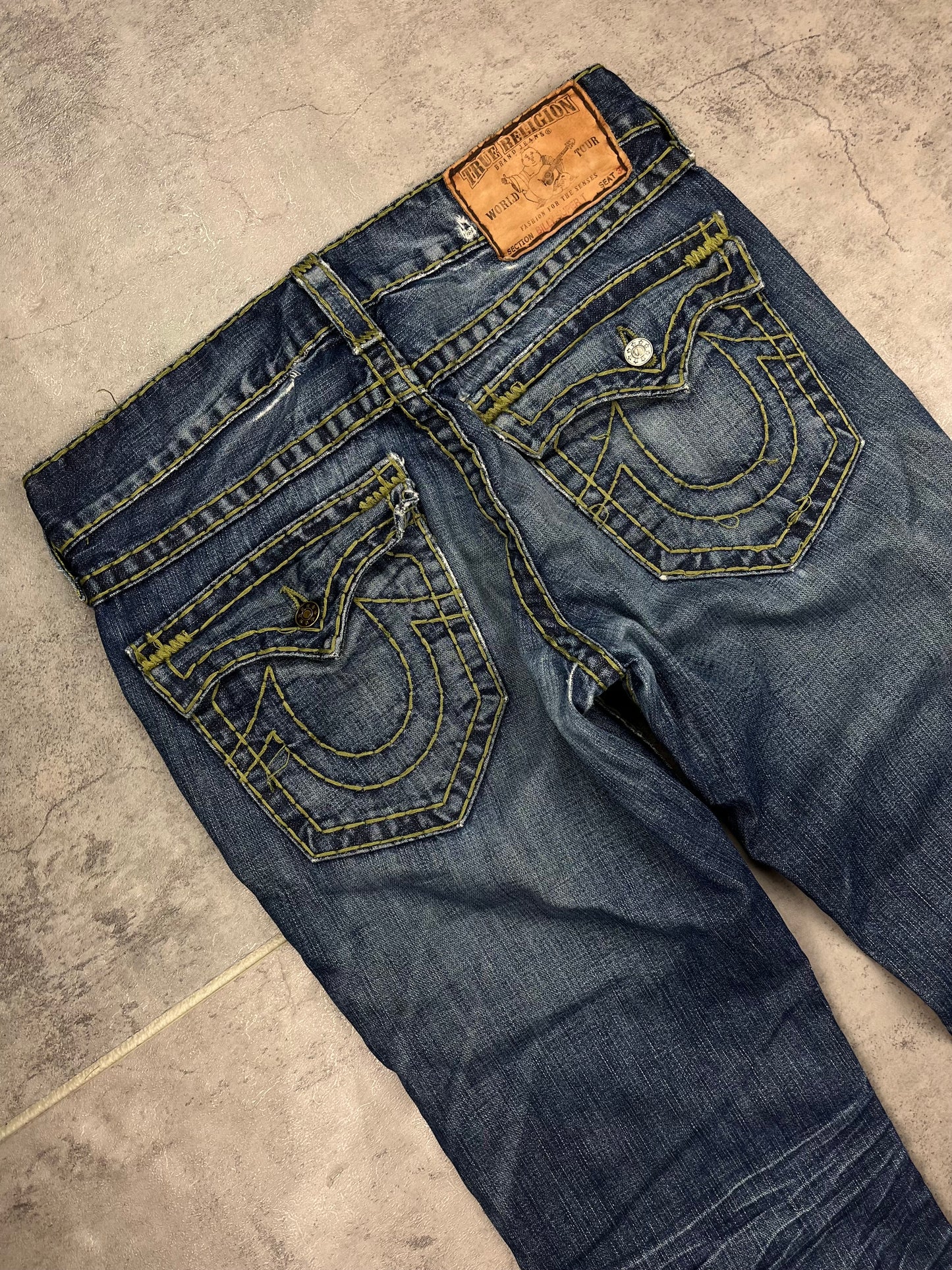 Y2K Vintage True Religion Men’s Baggy Denim Jeans 2000s Street Style