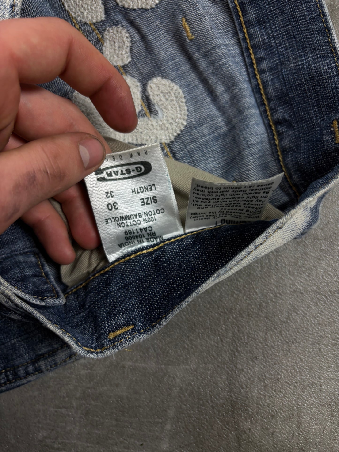 g-star jeans y2k backprint streetwear