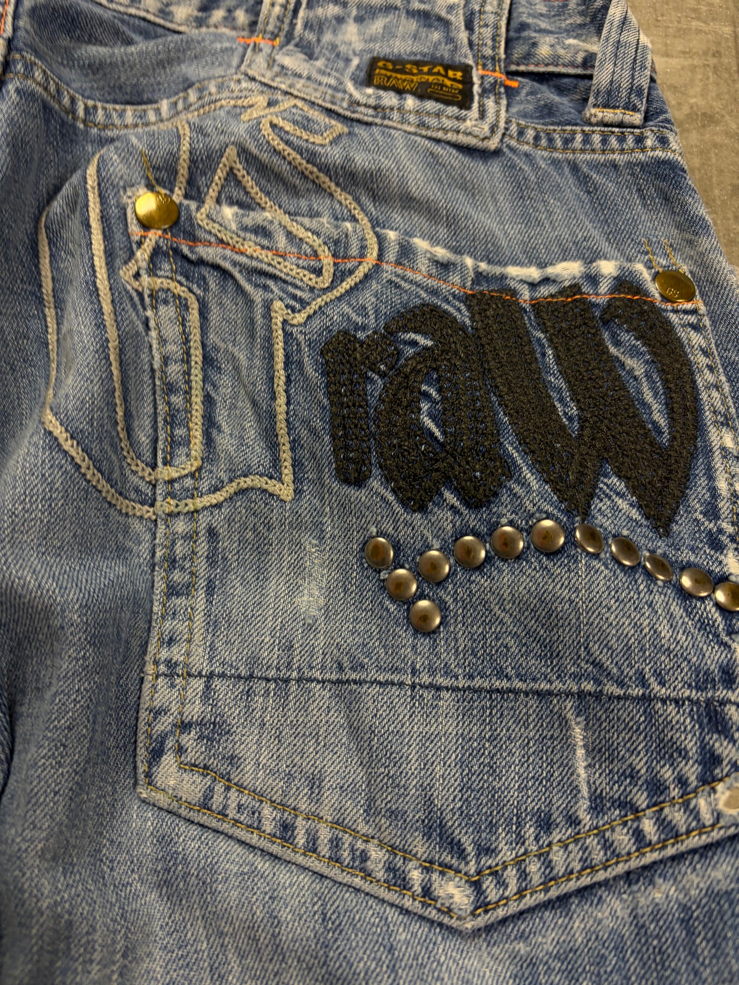 g-star jeans y2k backprint streetwear