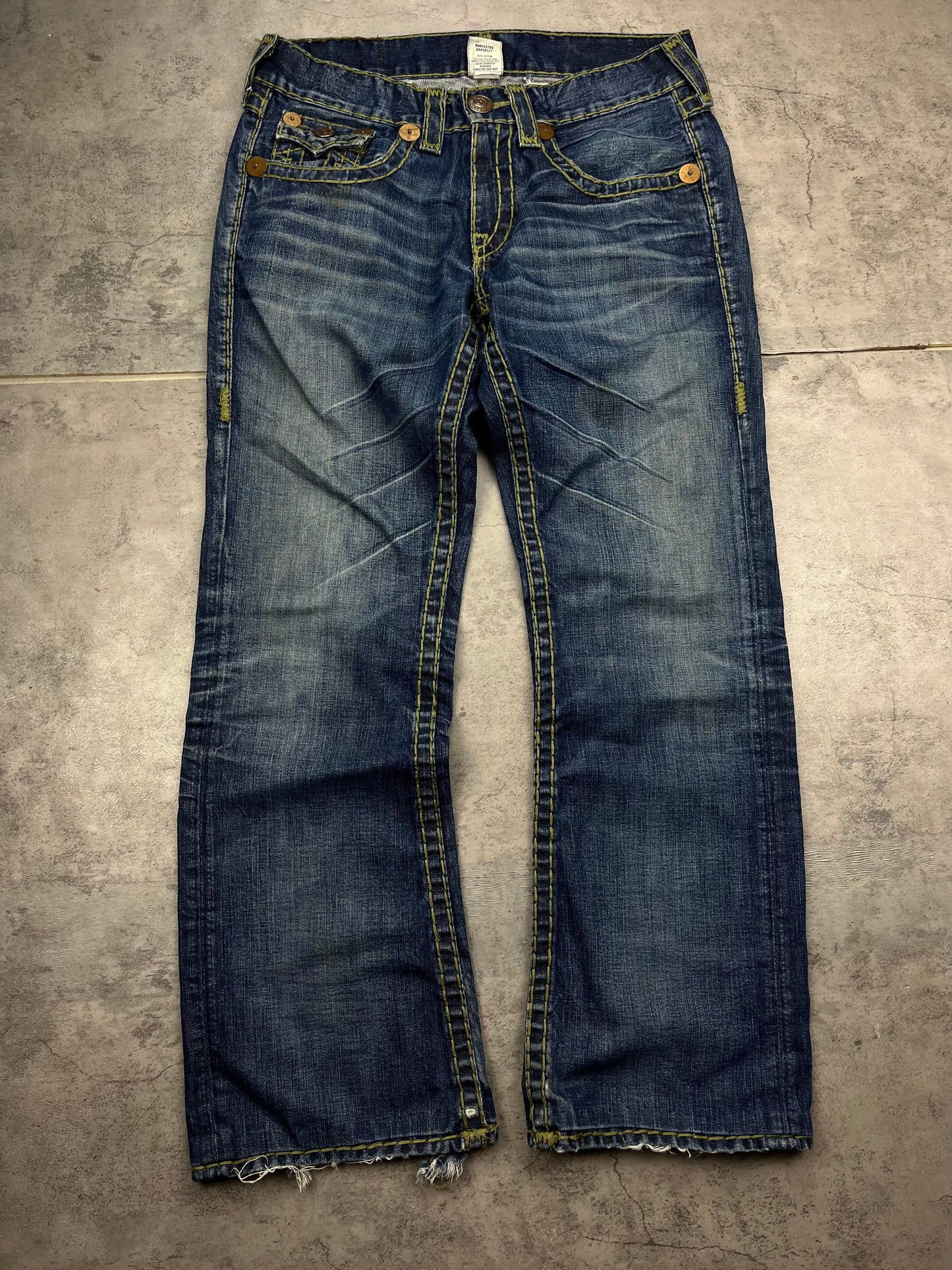 Y2K Vintage True Religion Men’s Baggy Denim Jeans 2000s Street Style