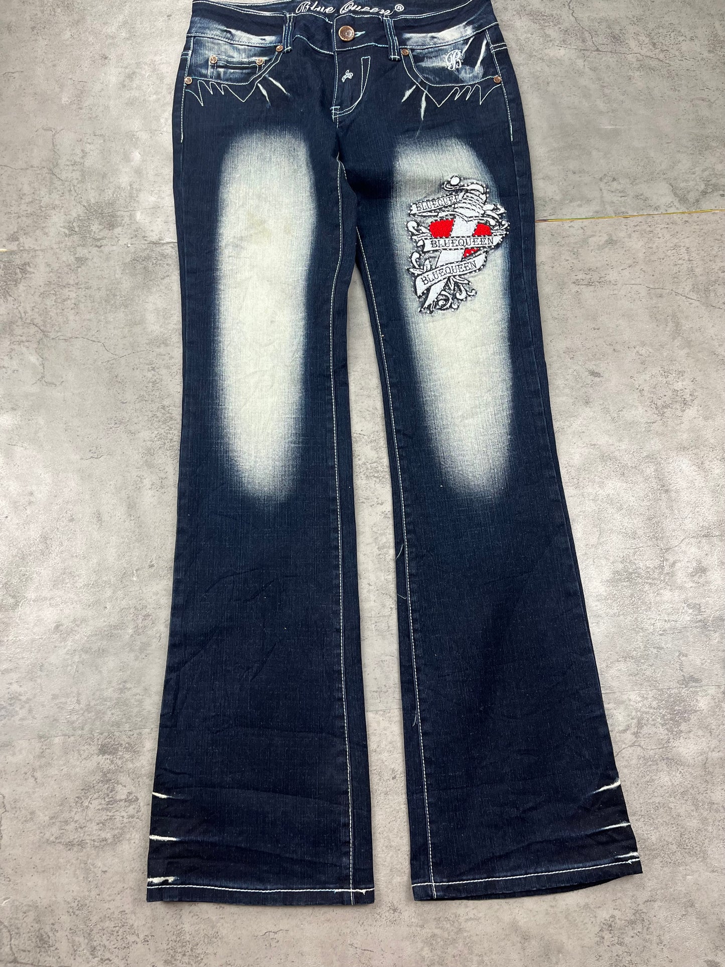 Vintage Y2k Blue Queen Lowwaist Bootcut Jeans