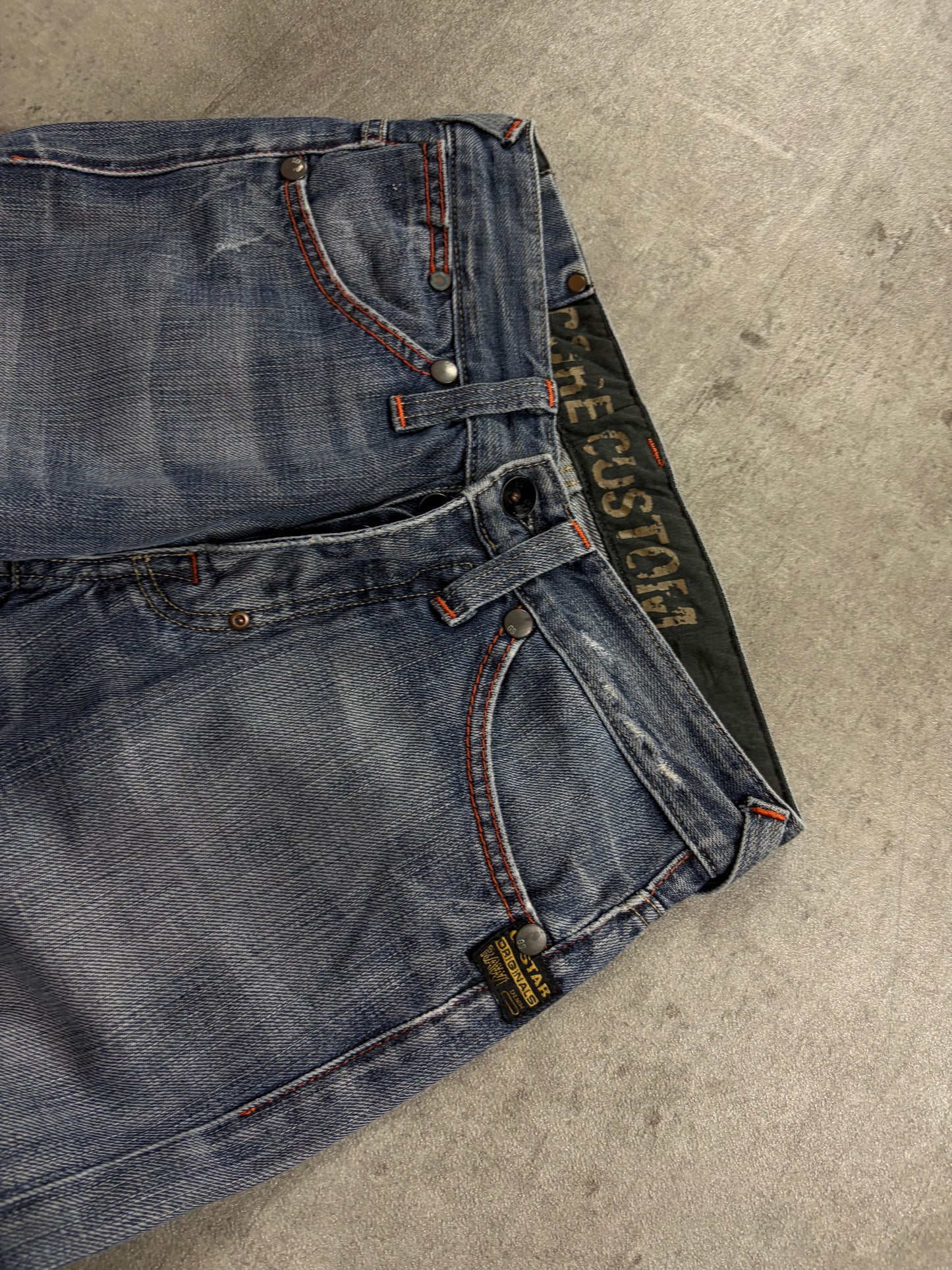 g-star jeans y2k backprint streetwear