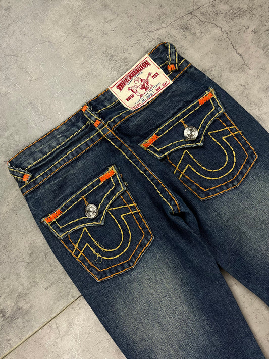 True Religion Bootcut Baggy Embroidered Denim Jeans