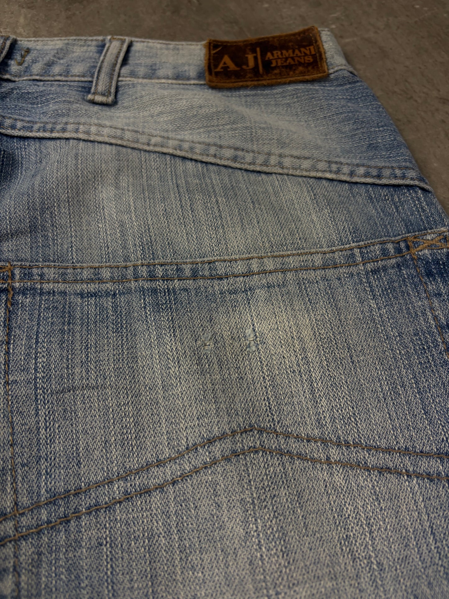 Vintage Armani Washed Y2k Straight Fit Armani Baggy Jeans
