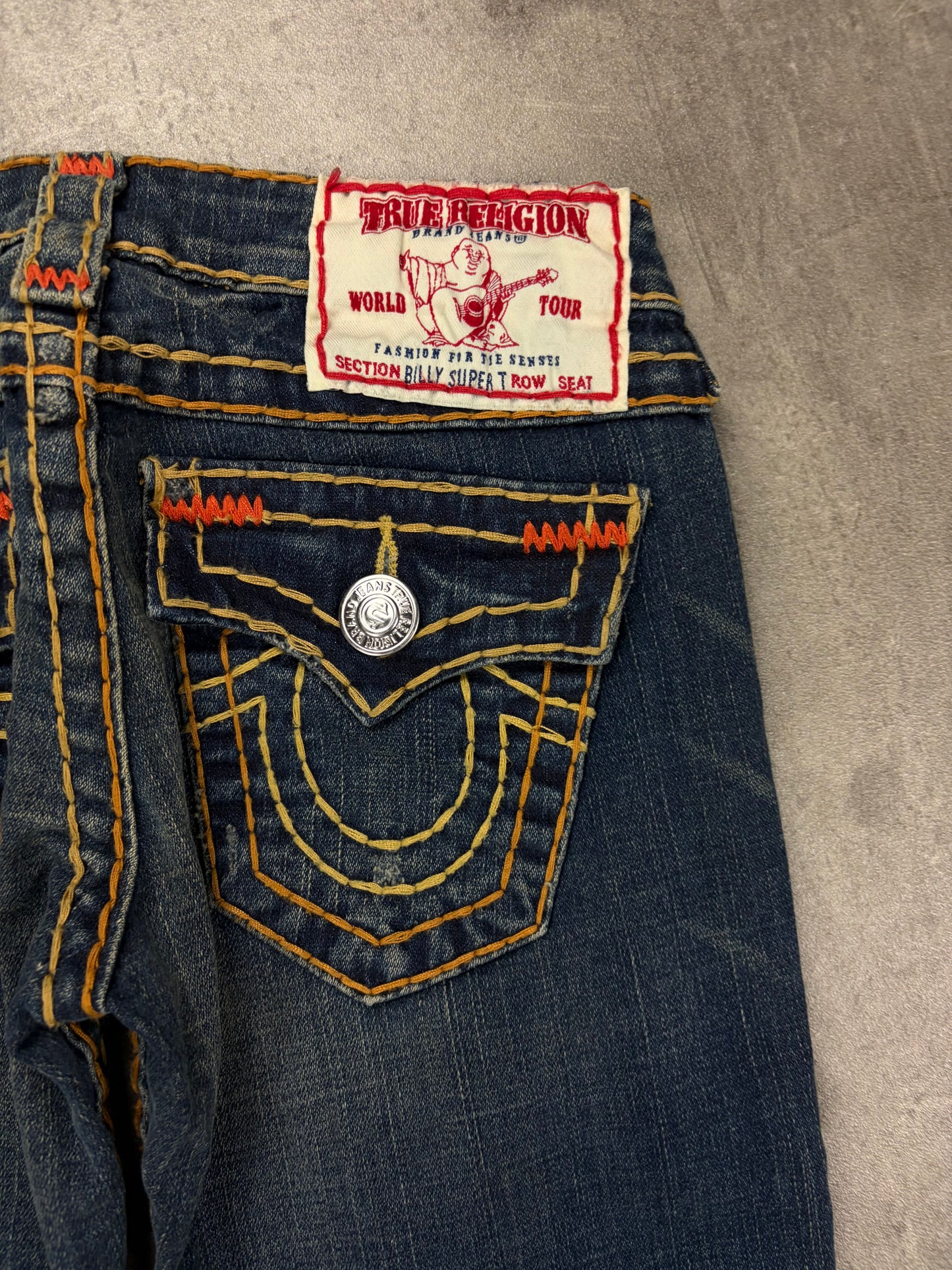True Religion Jeans Vintage Dicke Nähte Low Waist