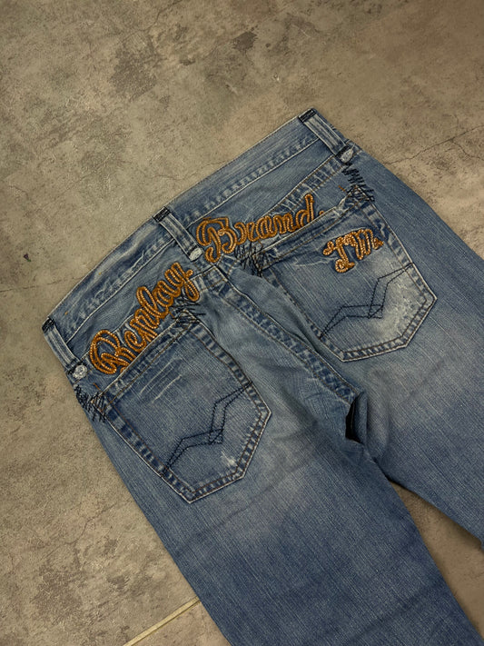 Vintage Replay Embroidered Y2k Baggy Jeans Straight