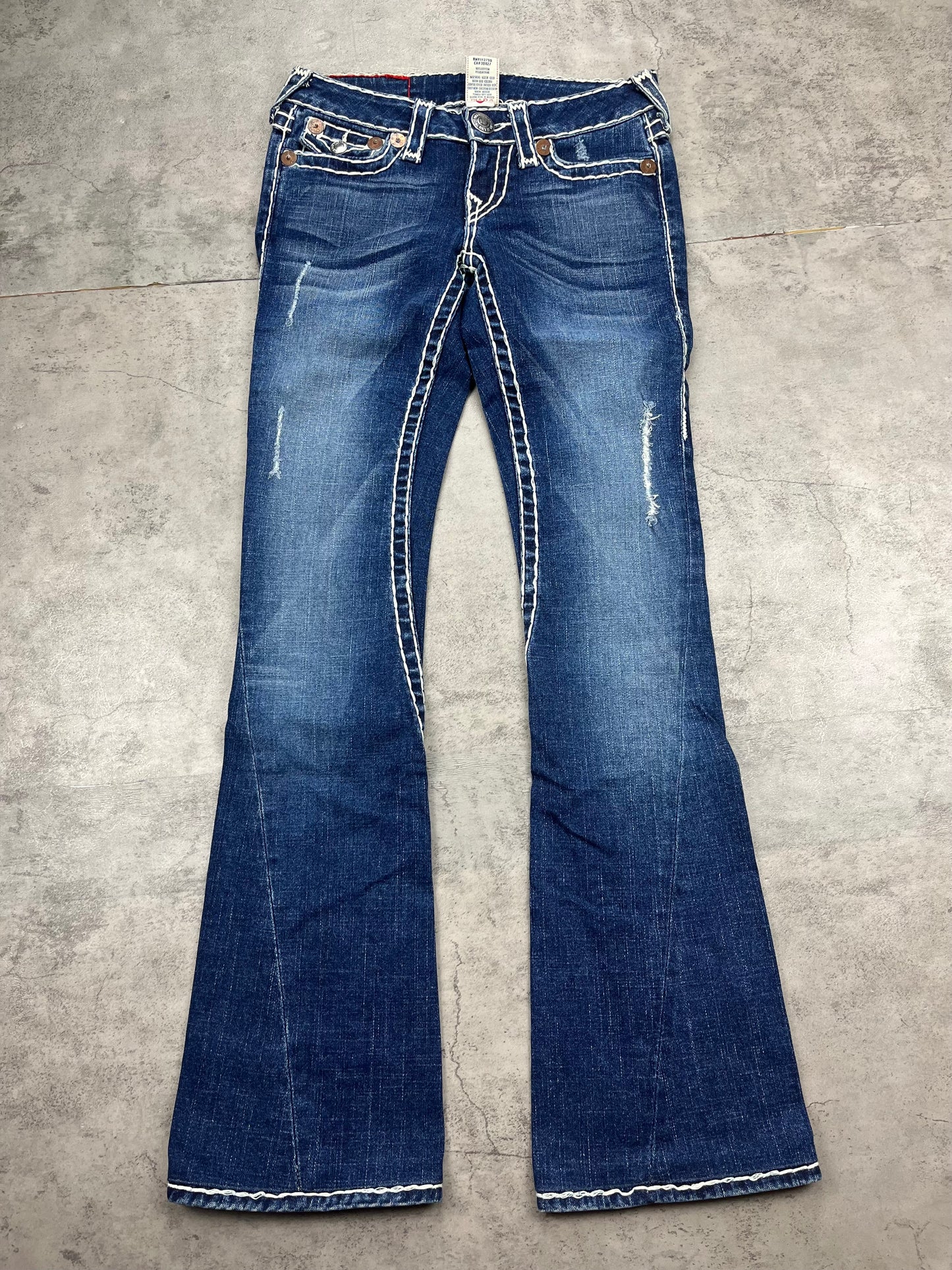 True Religion Low Rise Flare Denim 2000s Y2K Retro Jeans