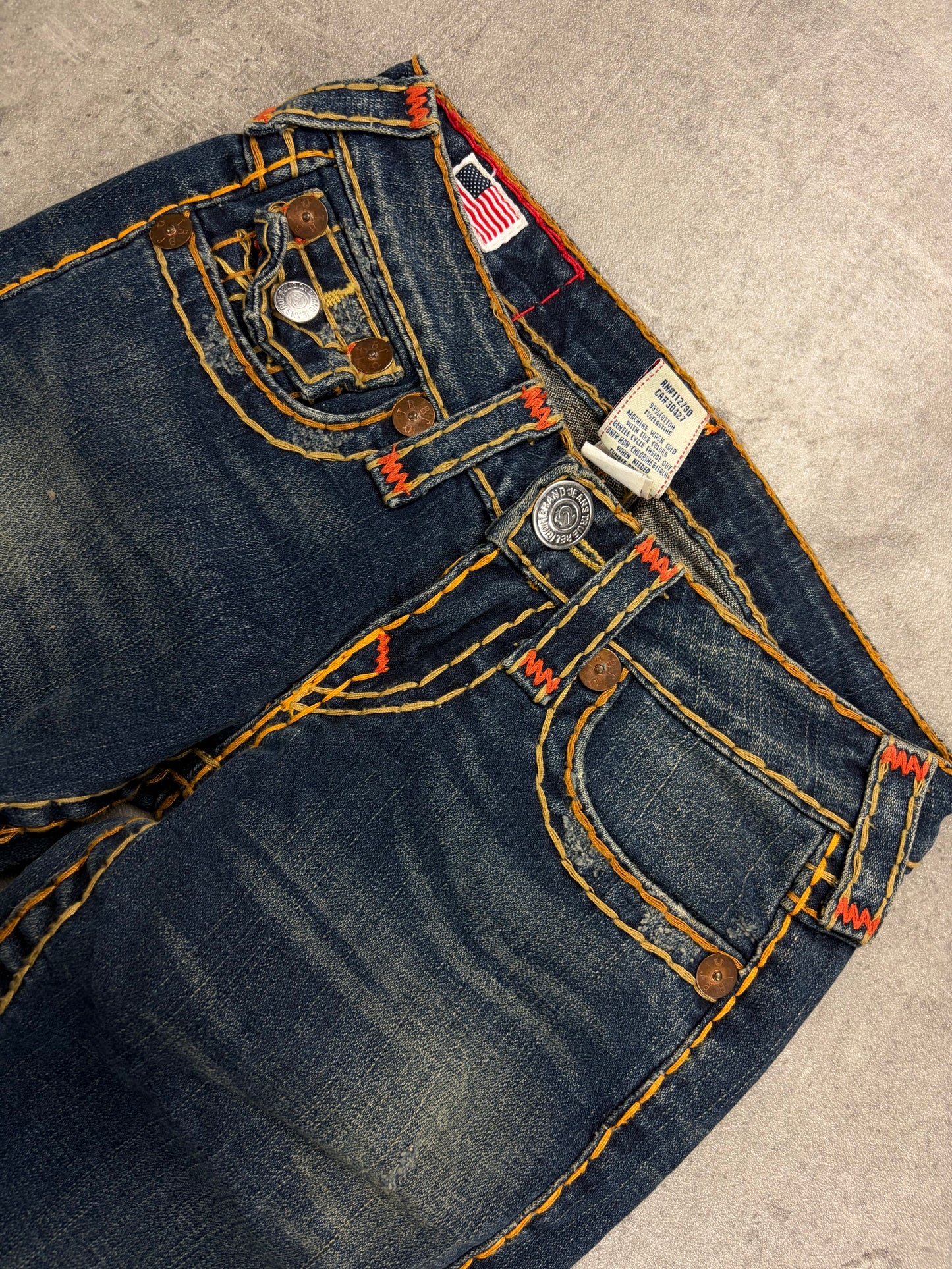 True Religion Jeans Vintage Dicke Nähte Low Waist