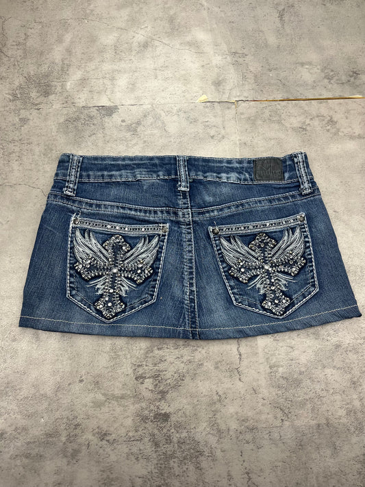 Mini Love indigo Y2k Vintage Jeans Rock