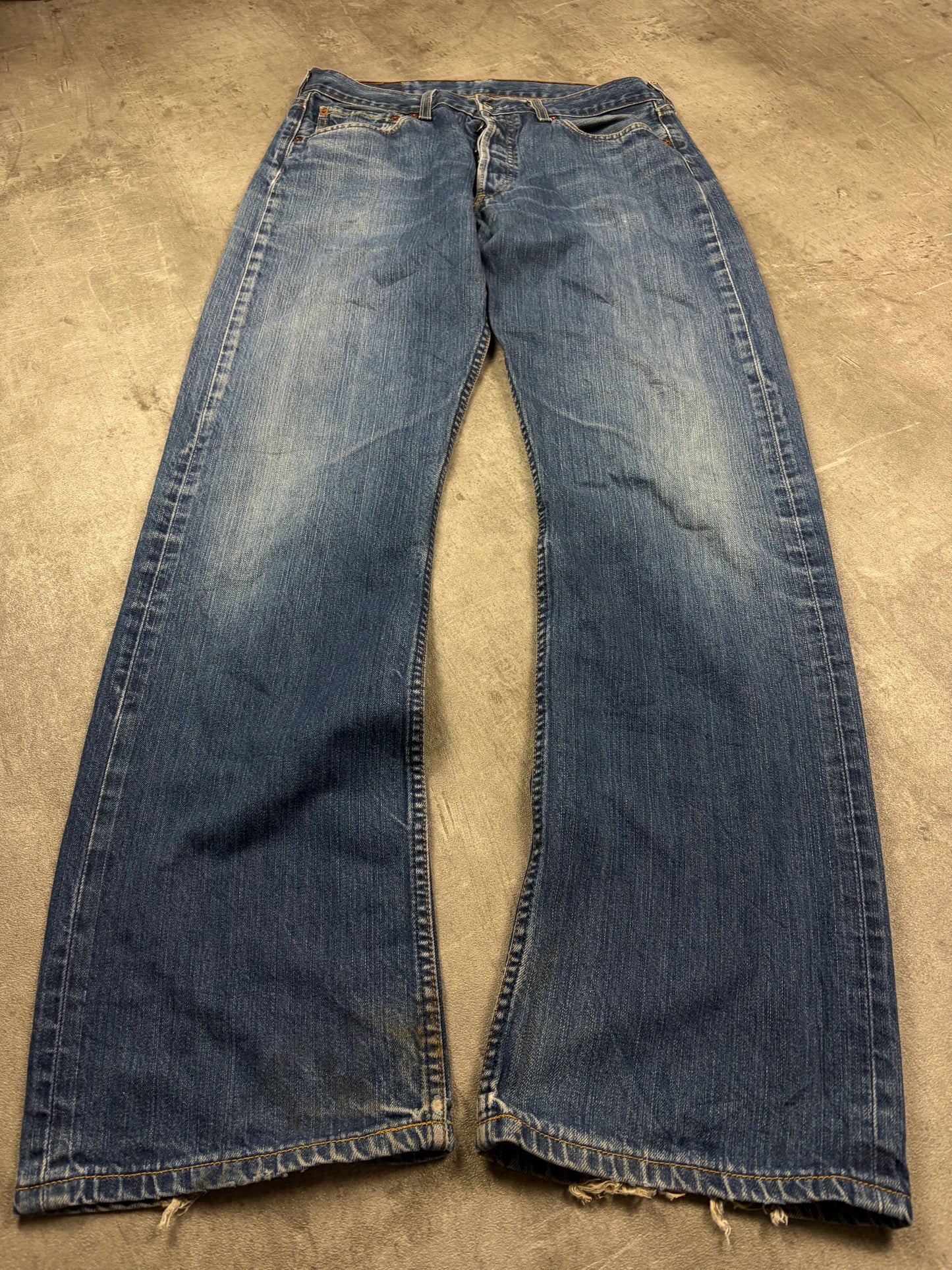 Levis 501 Herren Jeans Straight Bootcut Vintage Blau