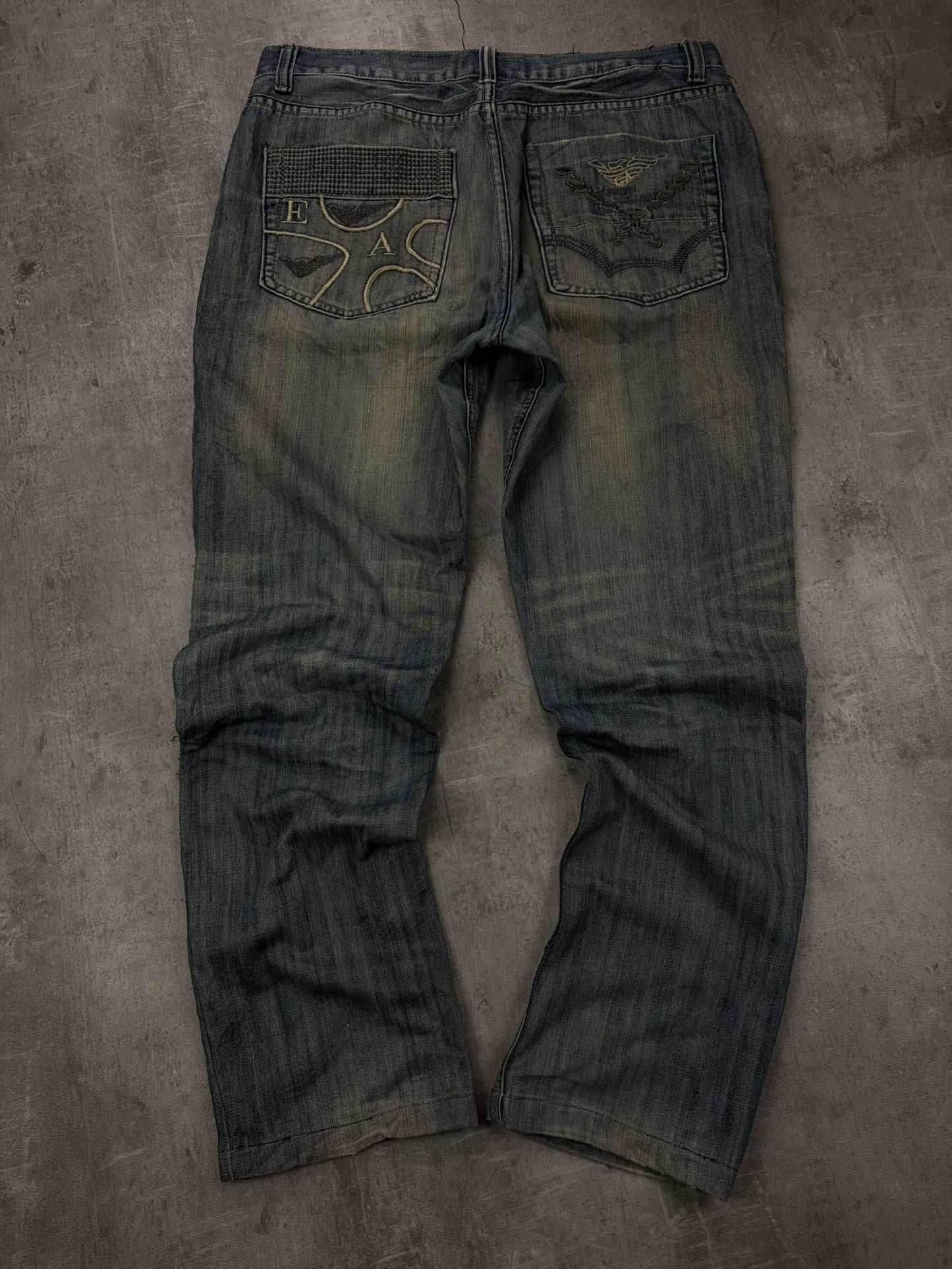 Armani Y2k Pasha Style Heavy Denim Baggy Jeans