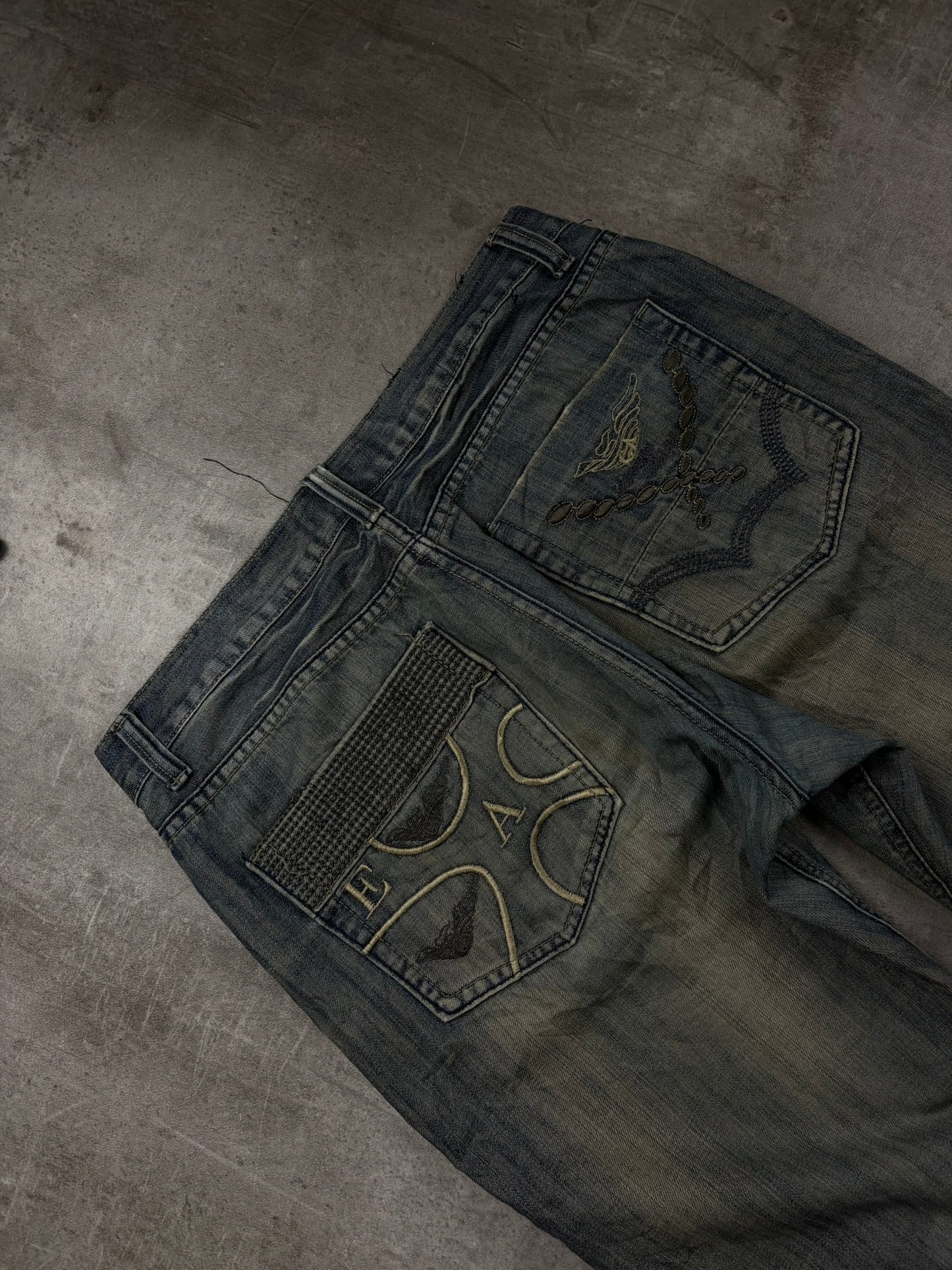 Armani Y2k Pasha Style Heavy Denim Baggy Jeans