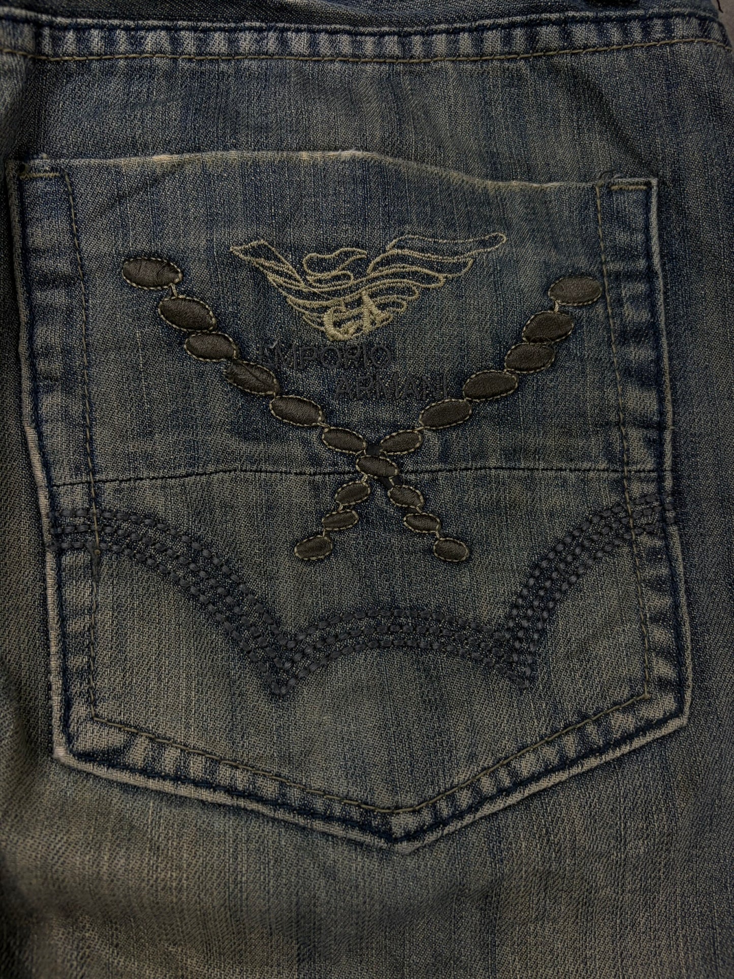 Armani Y2k Pasha Style Heavy Denim Baggy Jeans