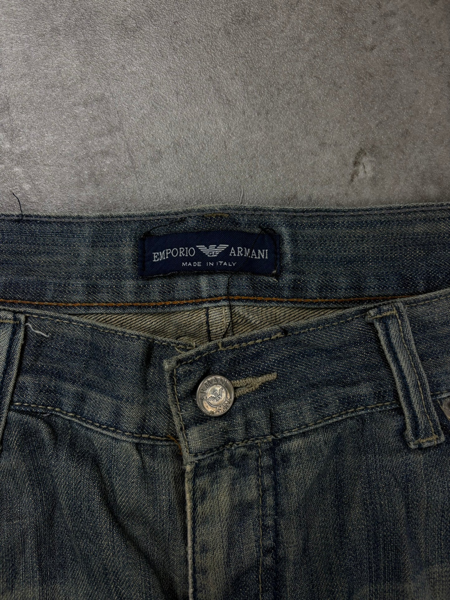 Armani Y2k Pasha Style Heavy Denim Baggy Jeans
