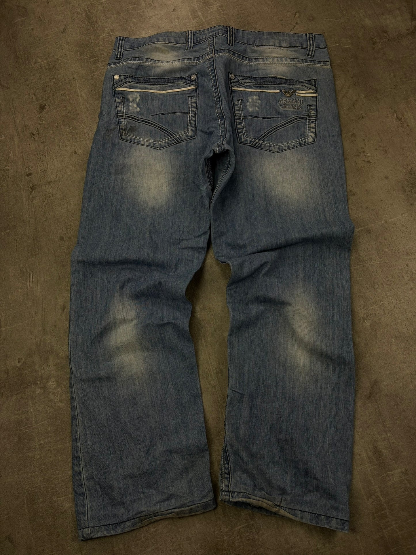 Vintage Armani Baggy Jeans Y2k Backprint