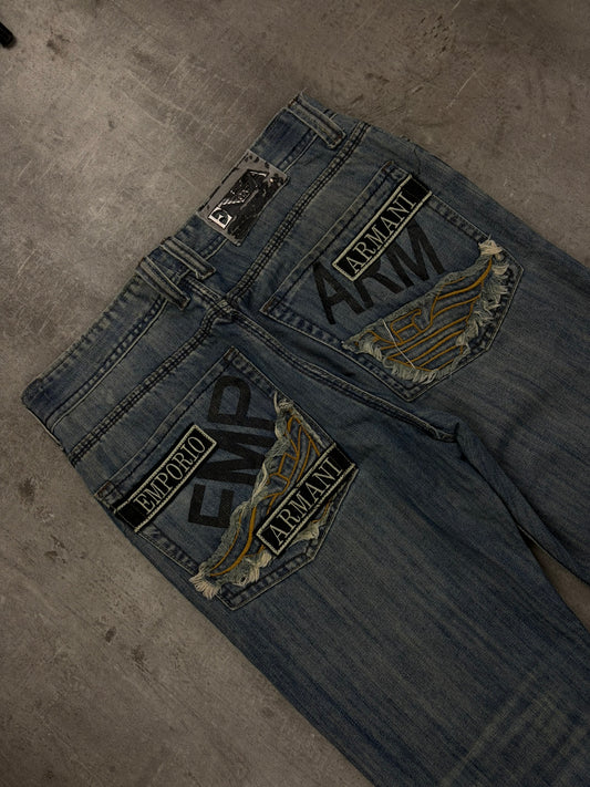 Vintage Y2K Armani Jeans Baggy Flared