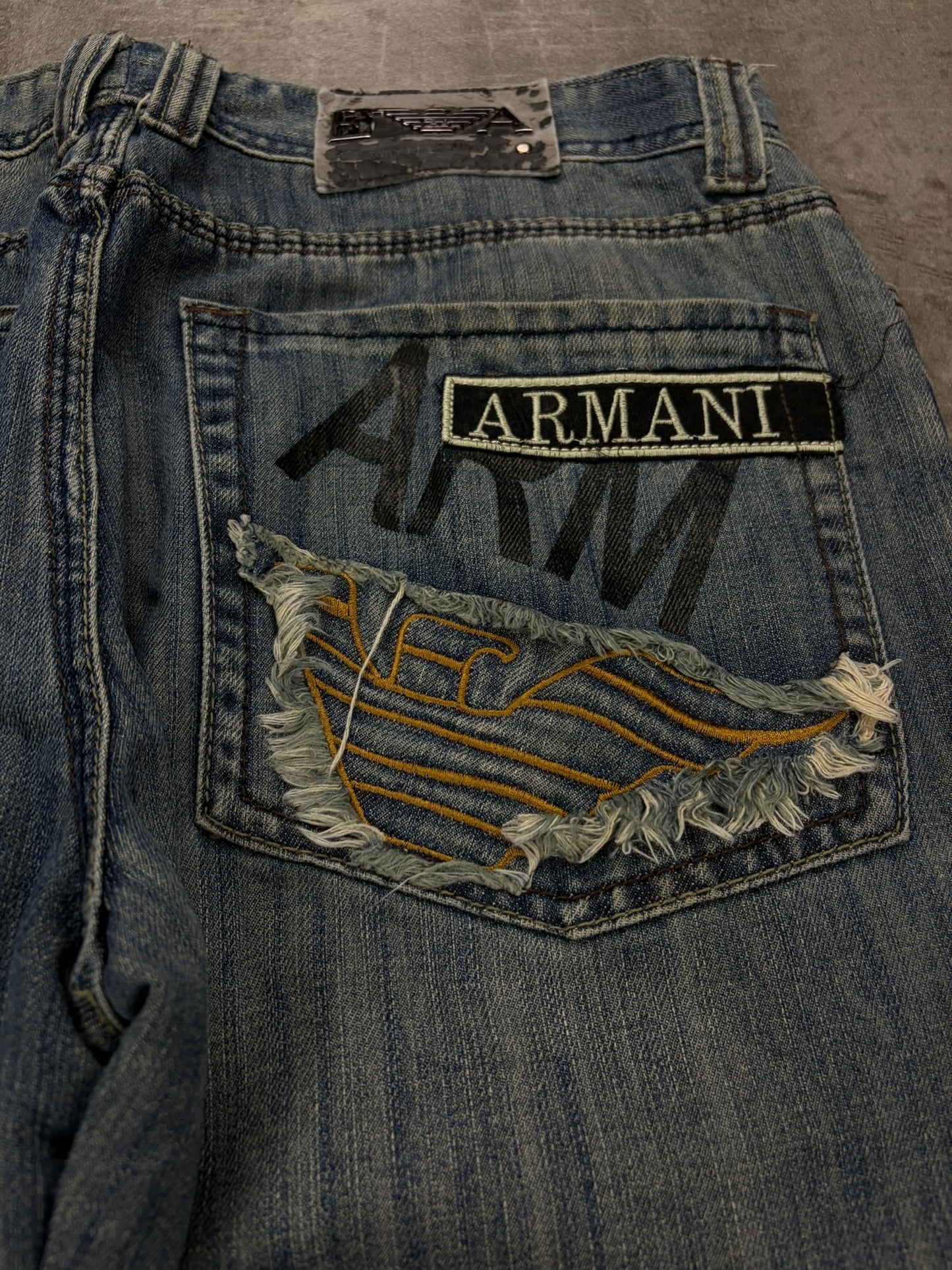 Vintage Y2K Armani Jeans Baggy Flared